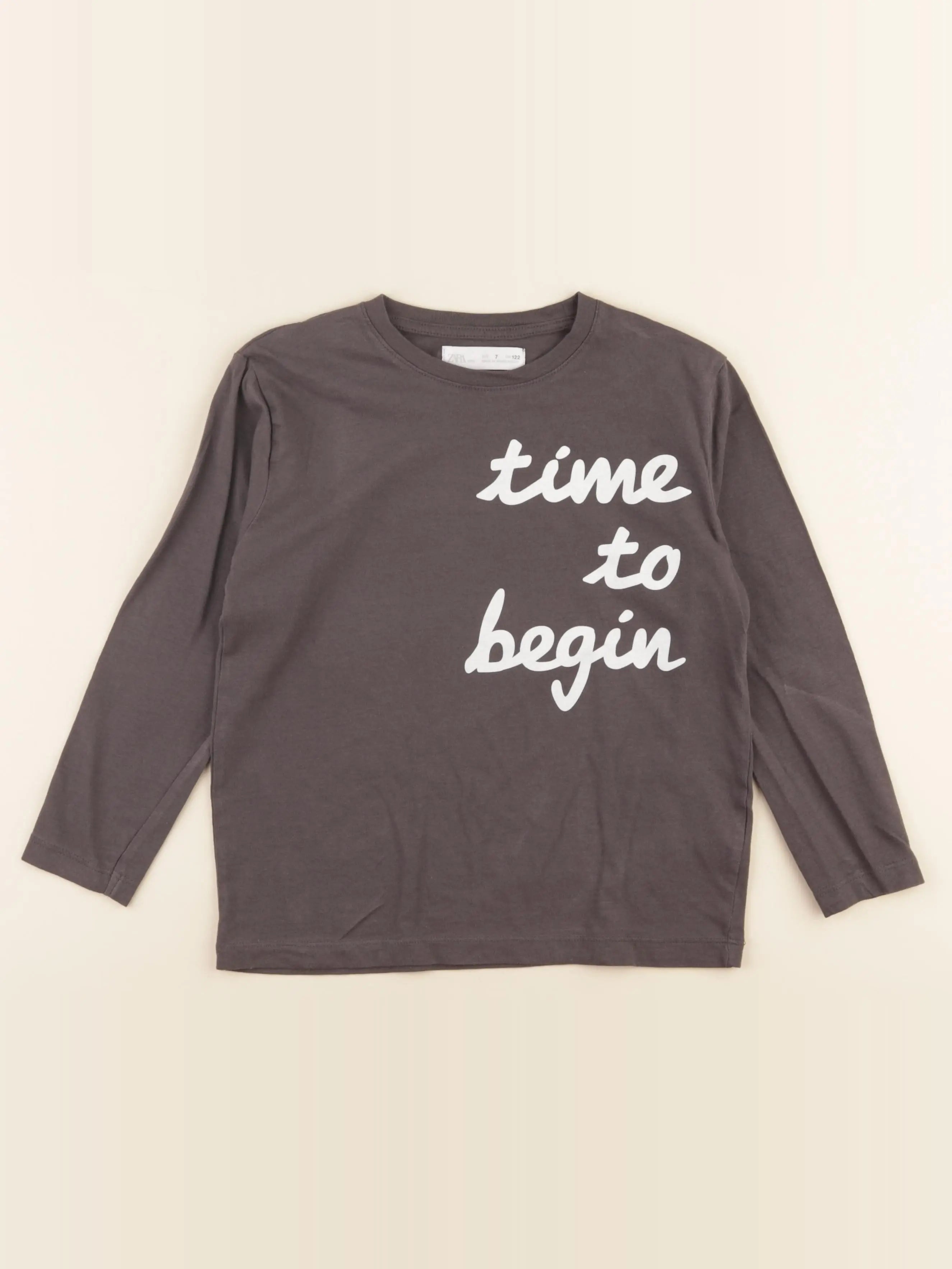 Zara - tee-shirt gris - 7 ans