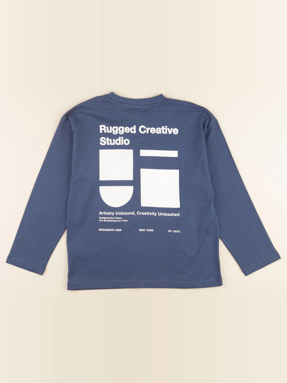 Zara - tee-shirt imprimé au dos bleu - 8/9 ans