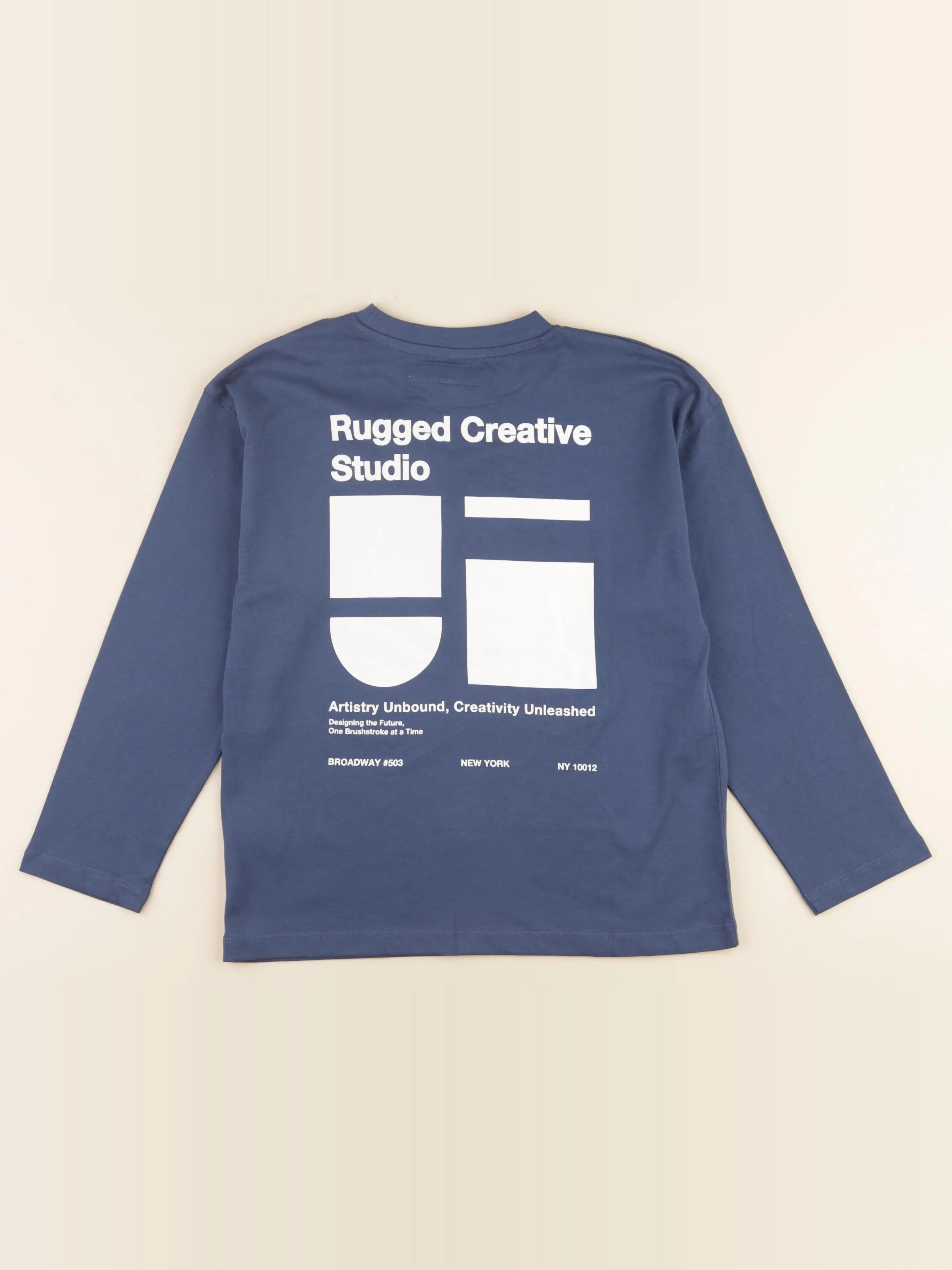 Zara - tee-shirt imprimé au dos bleu - 8/9 ans