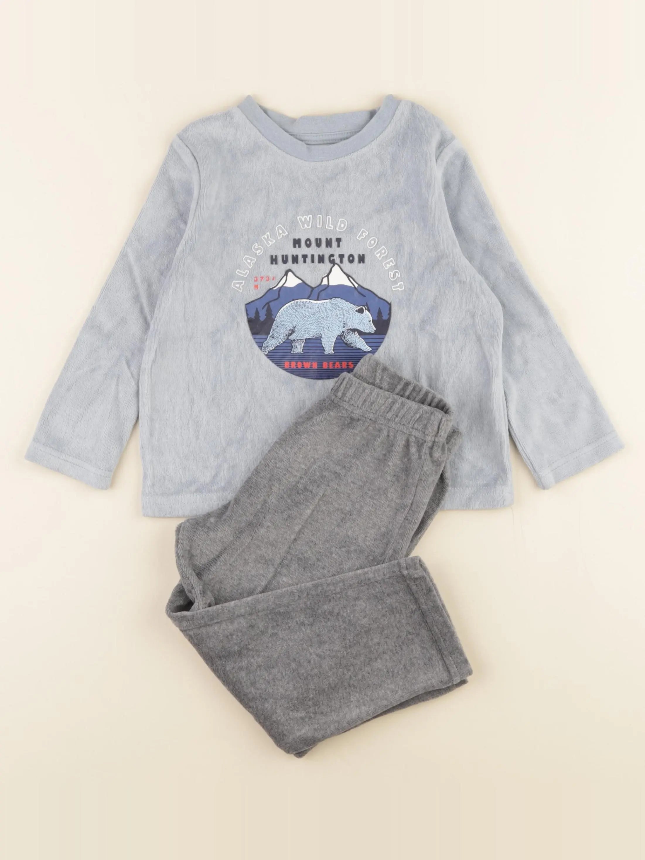 Vertbaudet - pyjama velours bleu - 3 ans