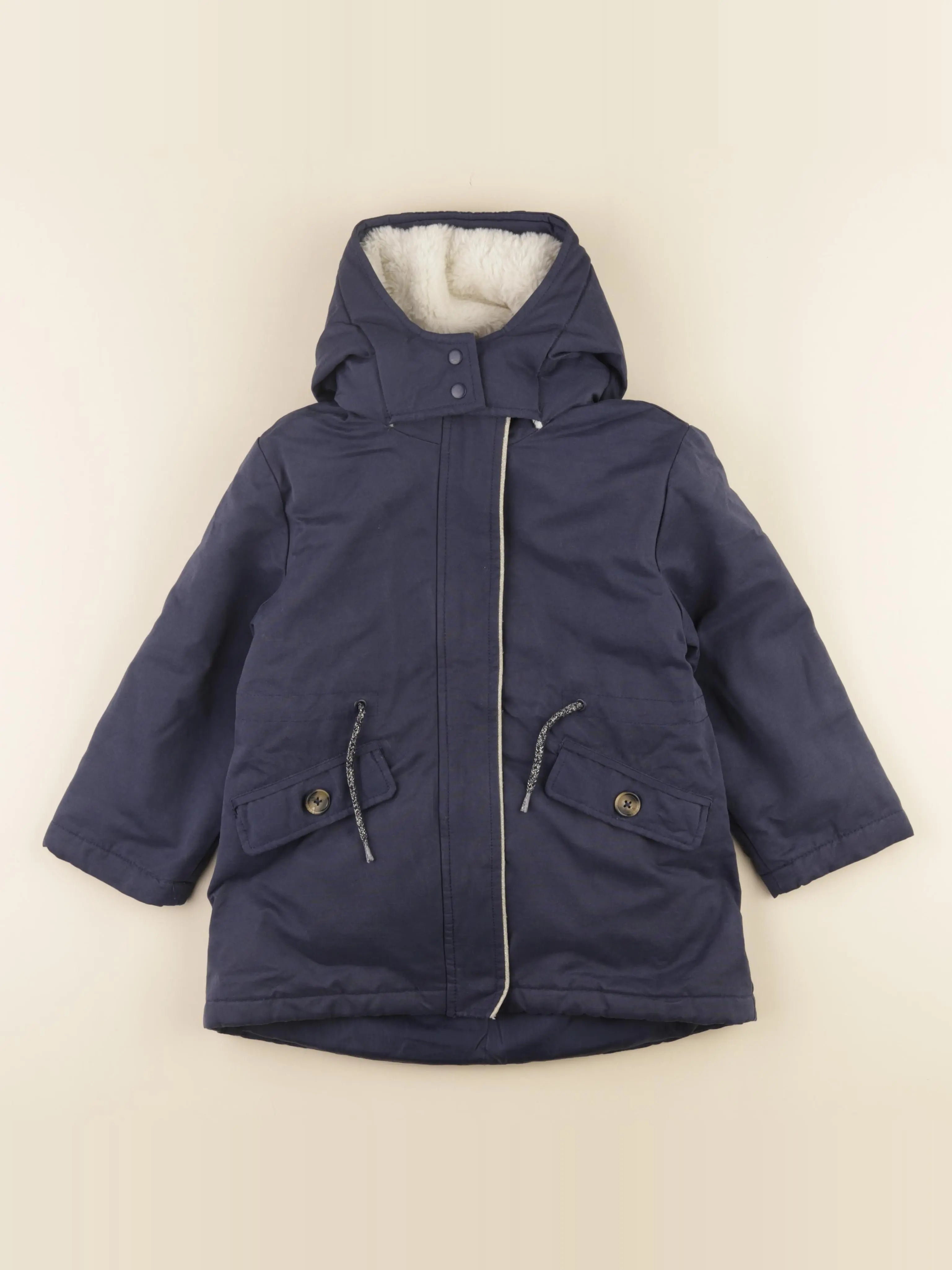 Vertbaudet - manteau doublure amovible bleu - 6 ans