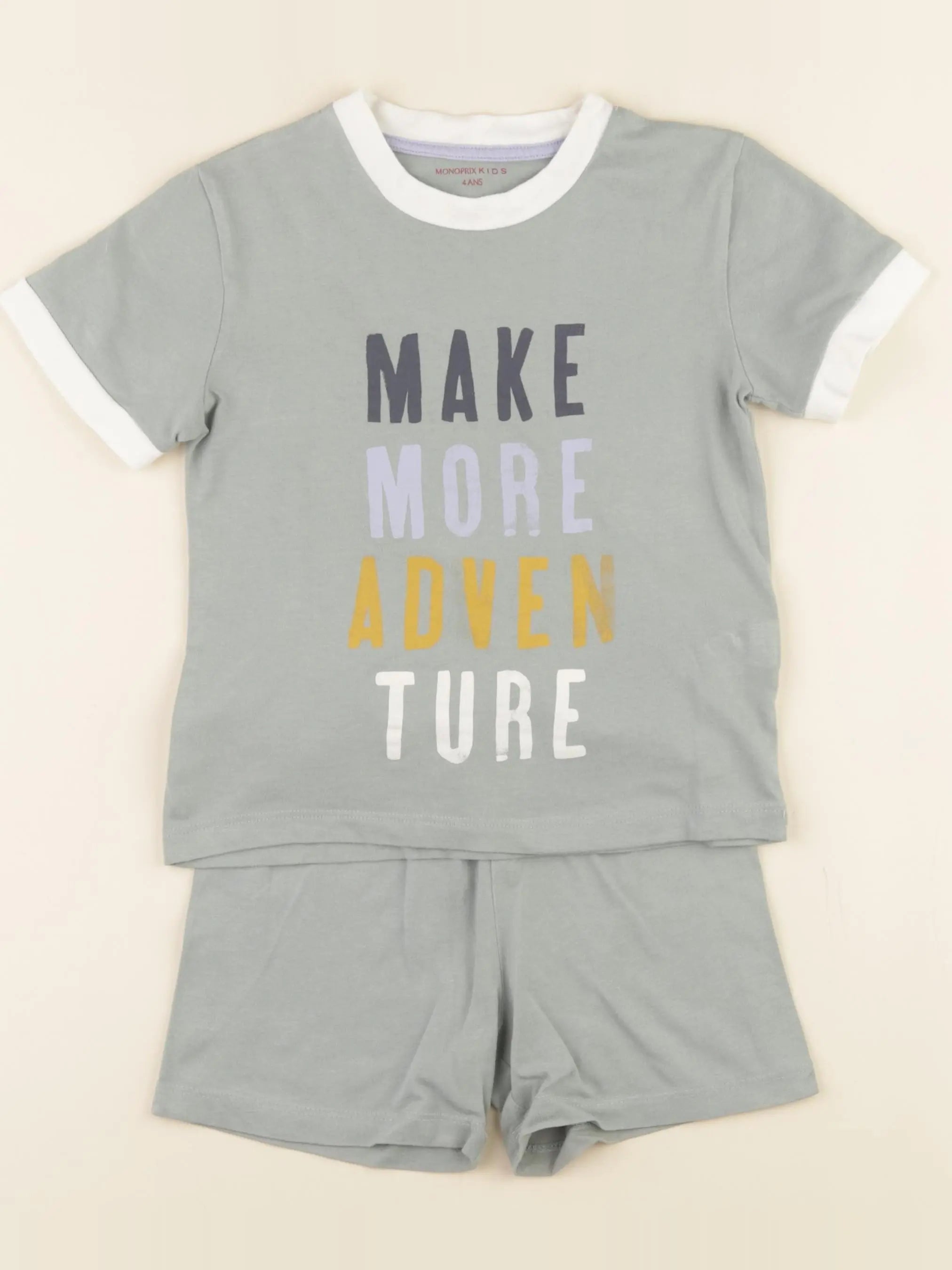 Monoprix - pyjama coton vert - 4 ans