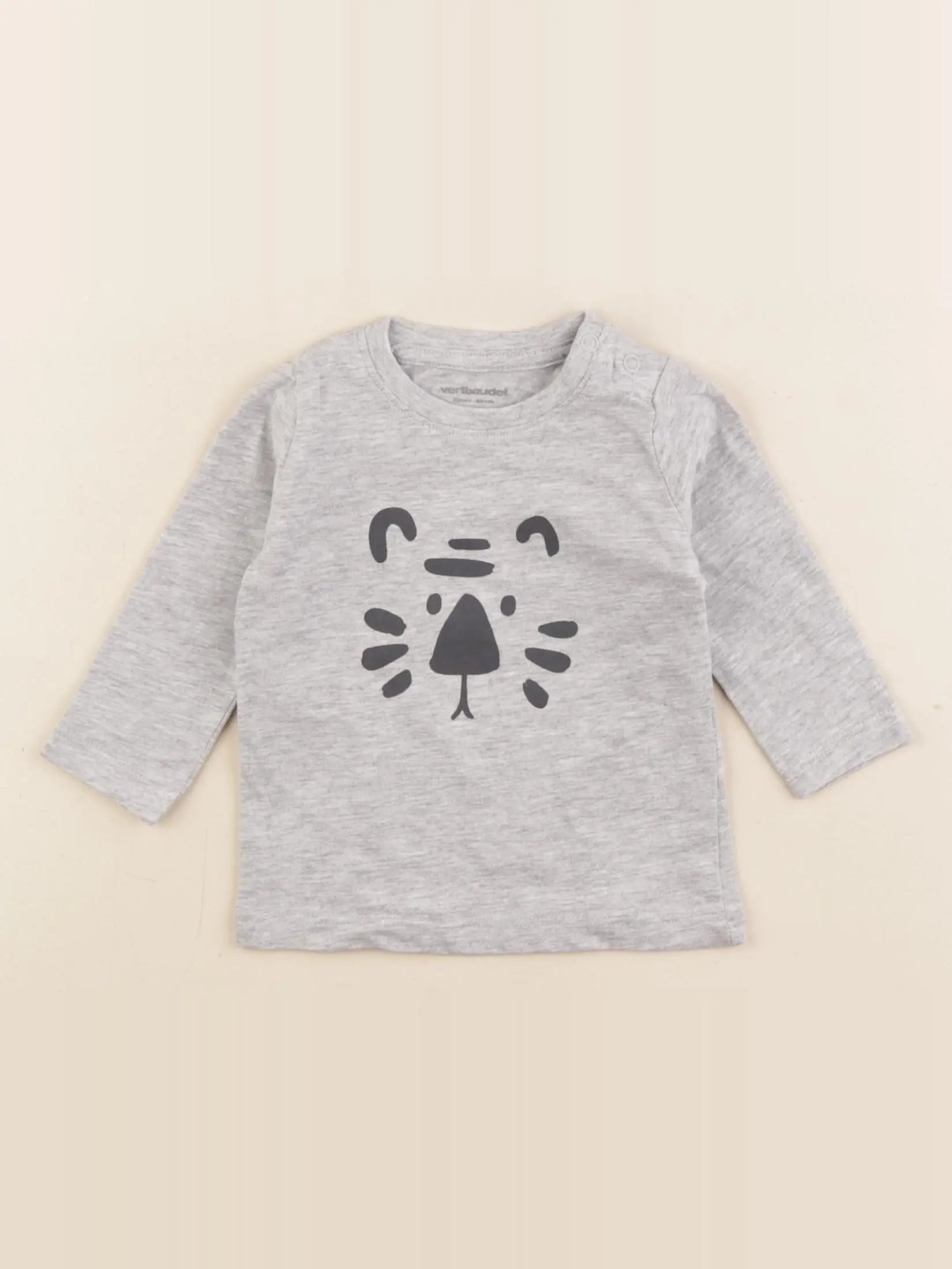 Vertbaudet - tee-shirt gris - 3 mois