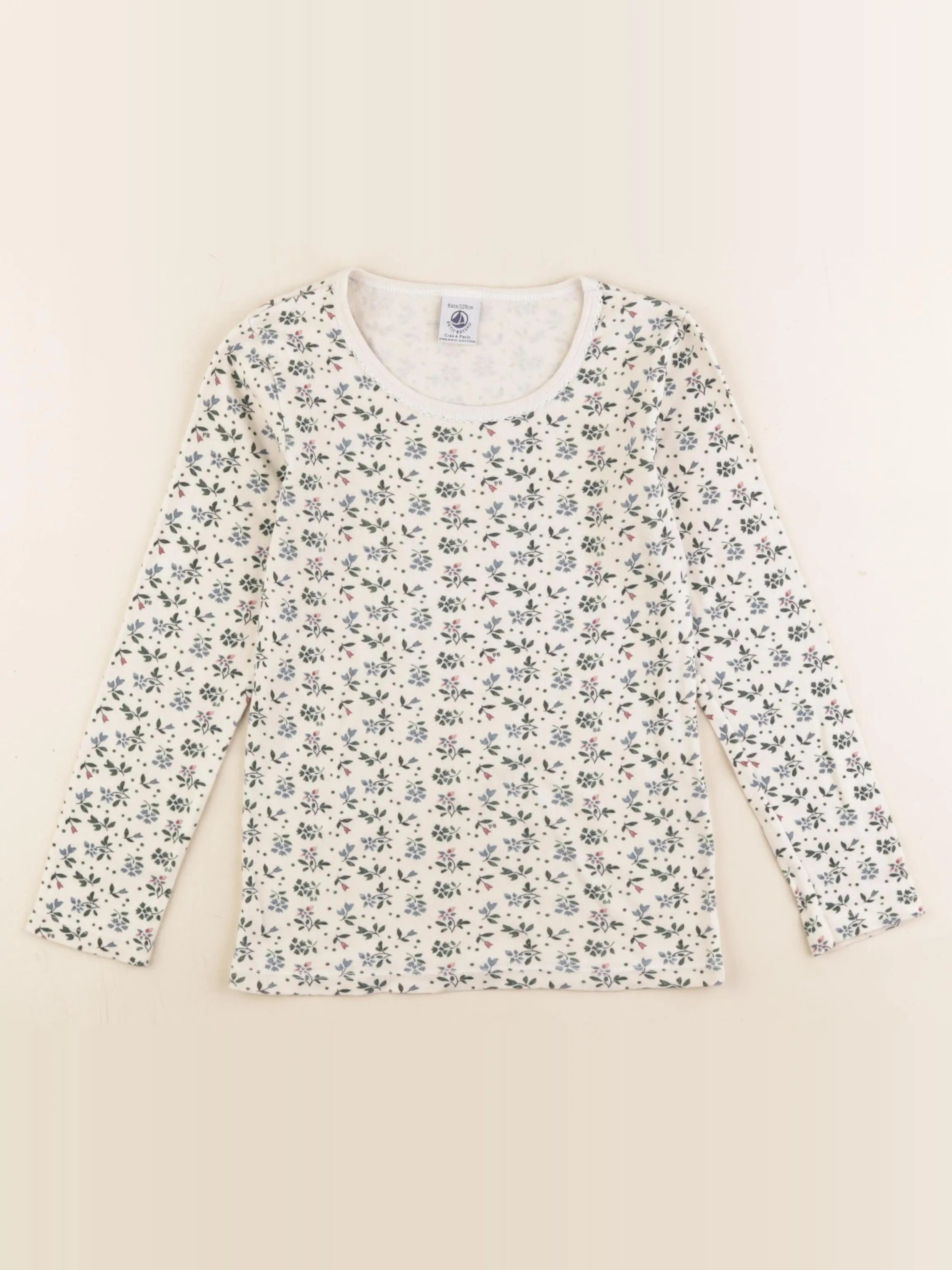 Petit Bateau - maillot de corps beige, bleu - 8 ans