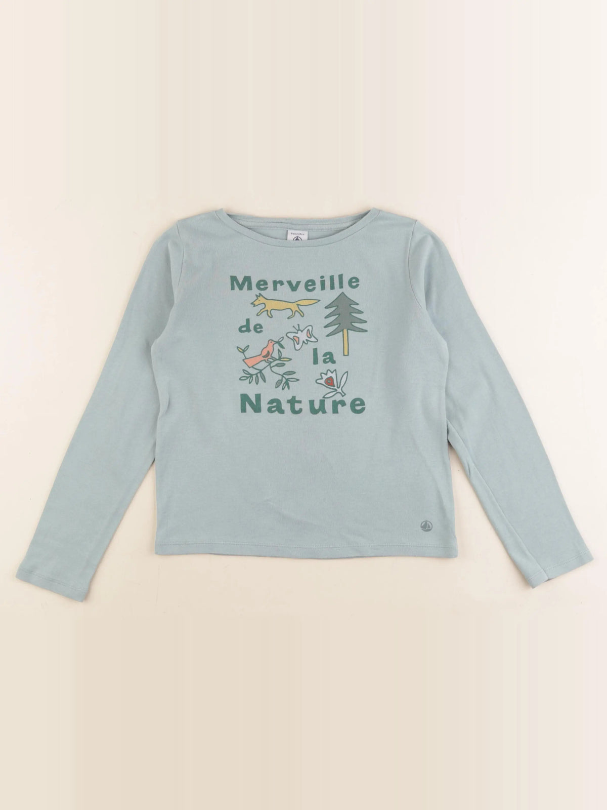 Petit Bateau - tee-shirt vert - 8 ans