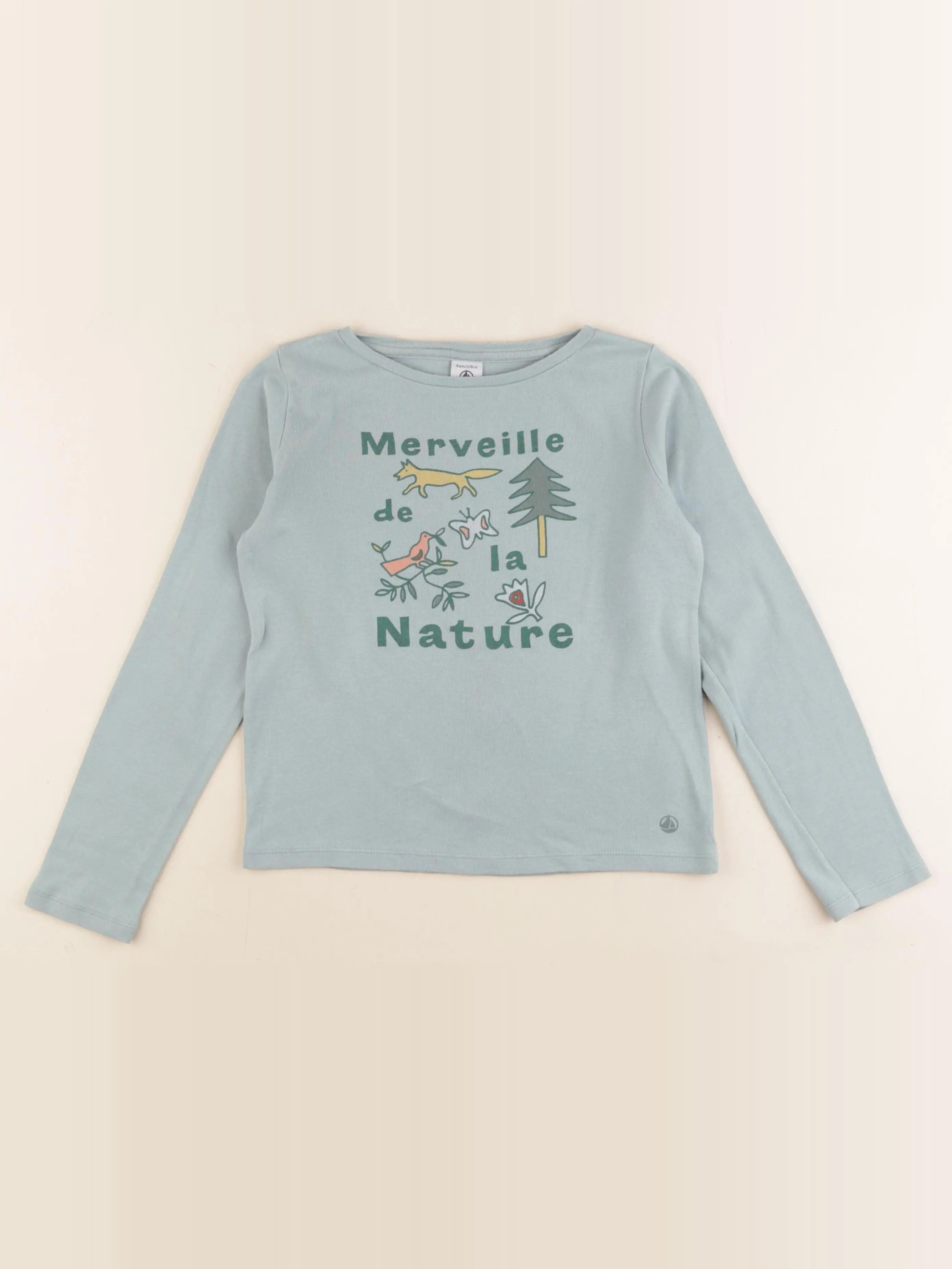 Petit Bateau - tee-shirt vert - 8 ans