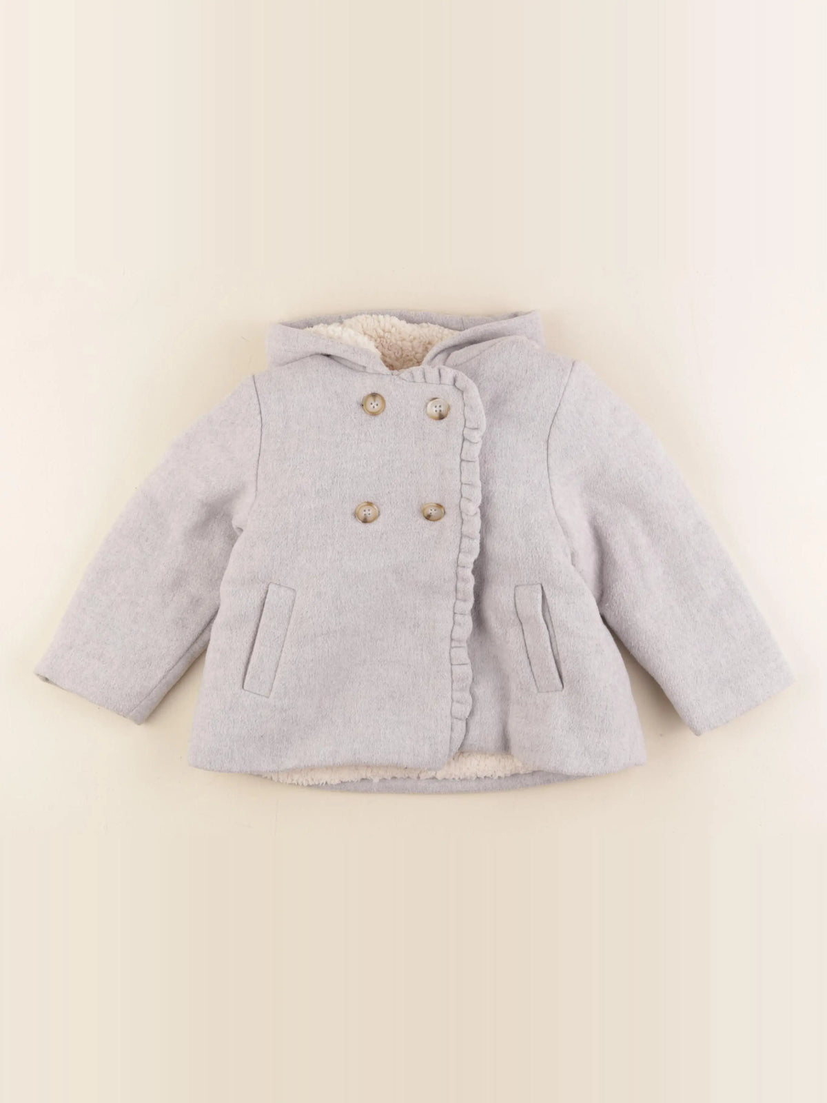 Vertbaudet - manteau gris - 36 mois
