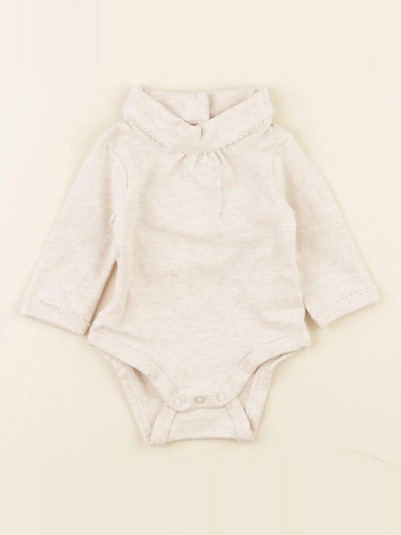 Vertbaudet - body à col beige - 1 mois