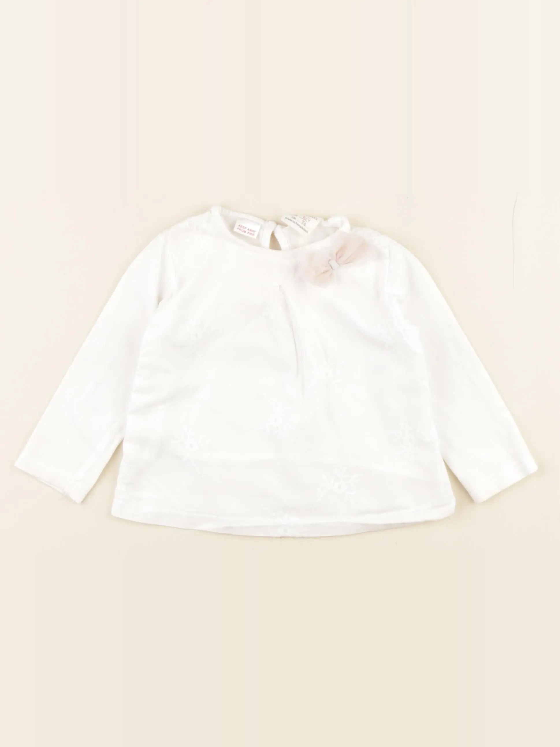 Zara - blouse blanc - 6/9 mois