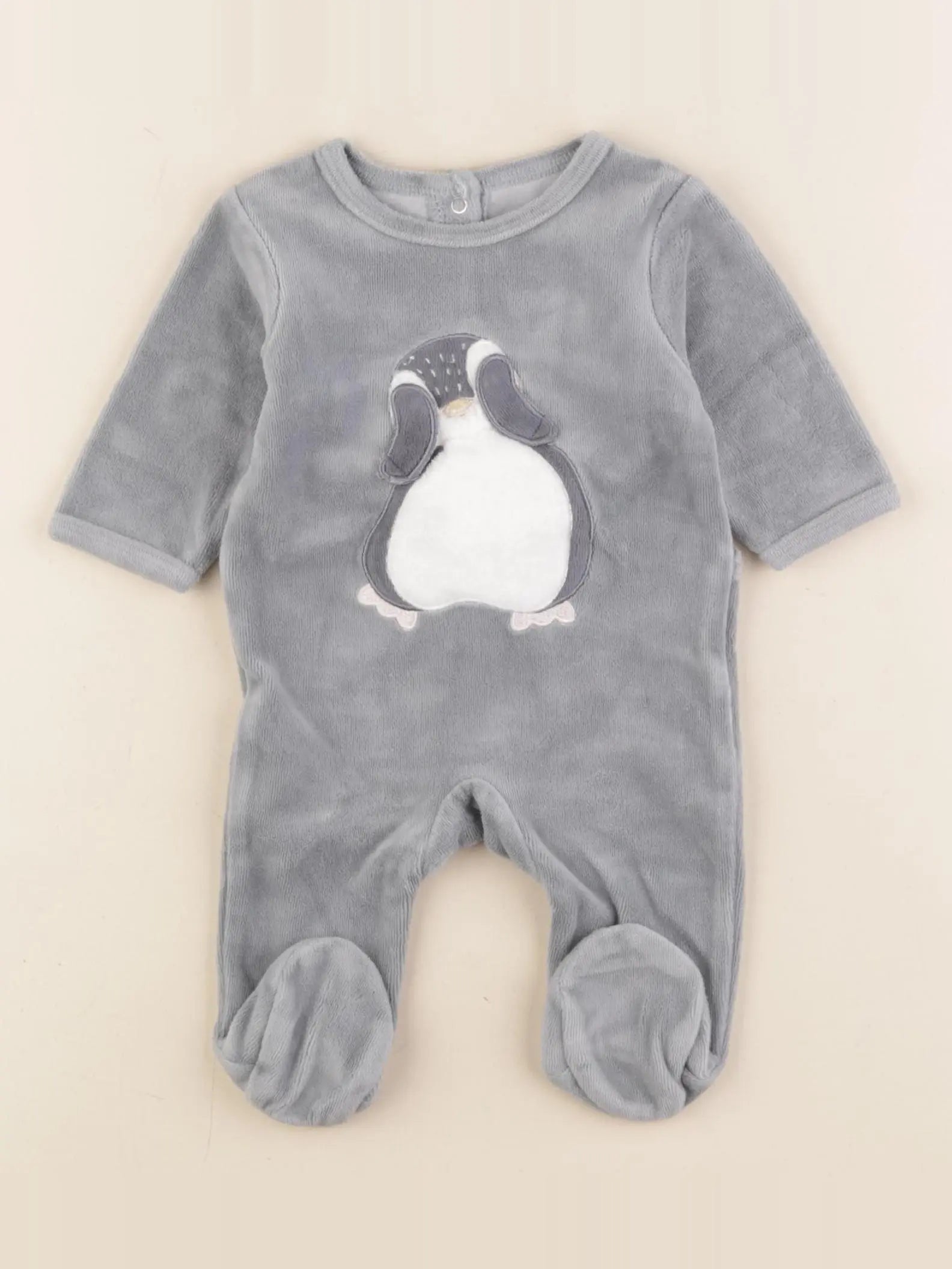 Vertbaudet - pyjama velours vert - 1 mois