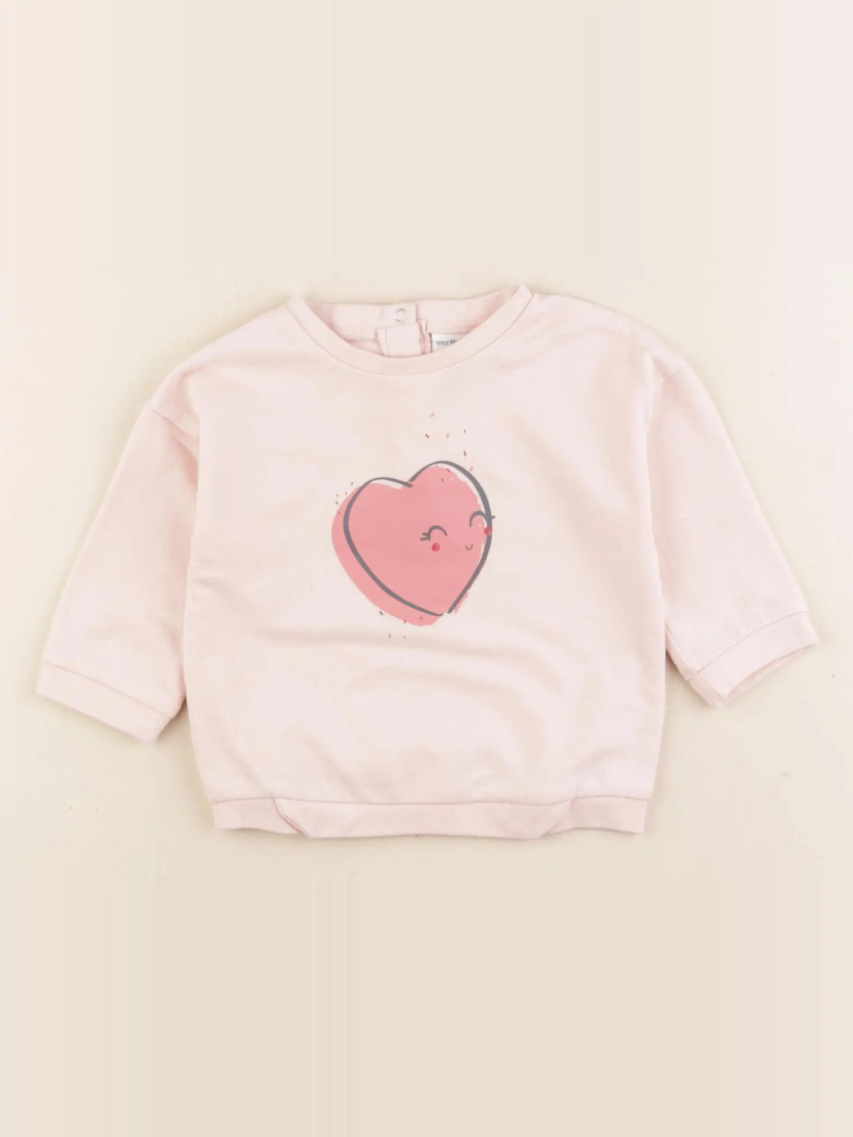 Vertbaudet - sweat rose - 12 mois