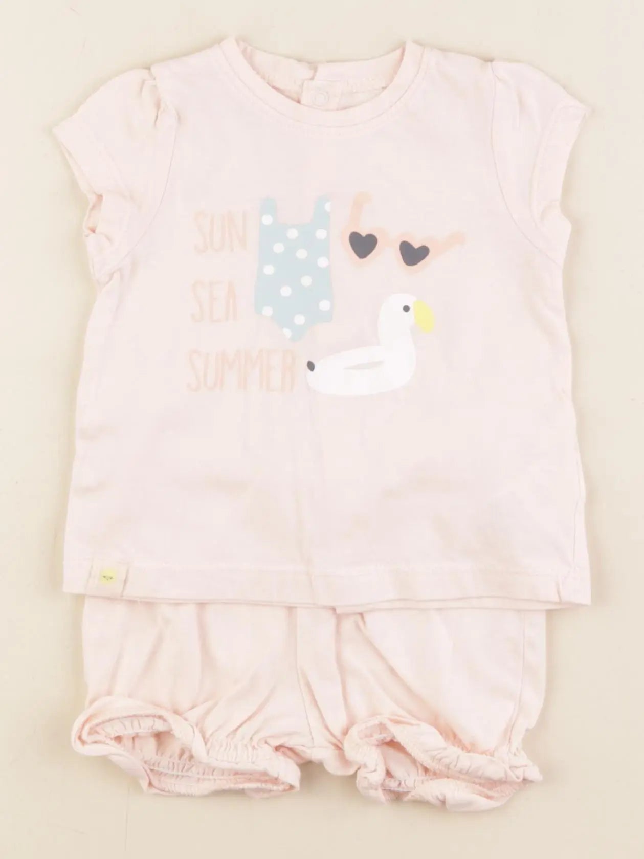 Vertbaudet - pyjama coton rose - 6 mois