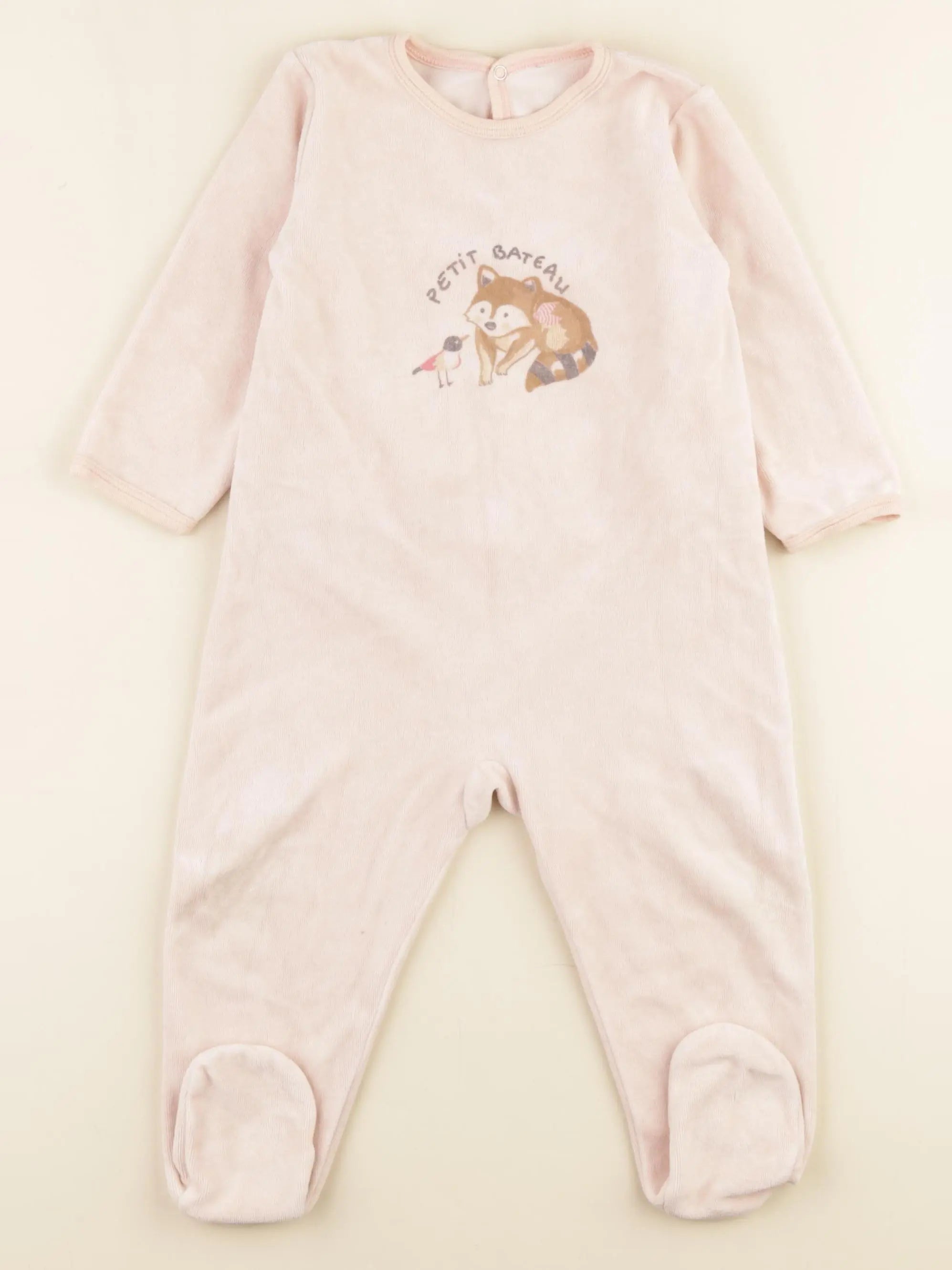Petit Bateau - pyjama velours rose - 18 mois