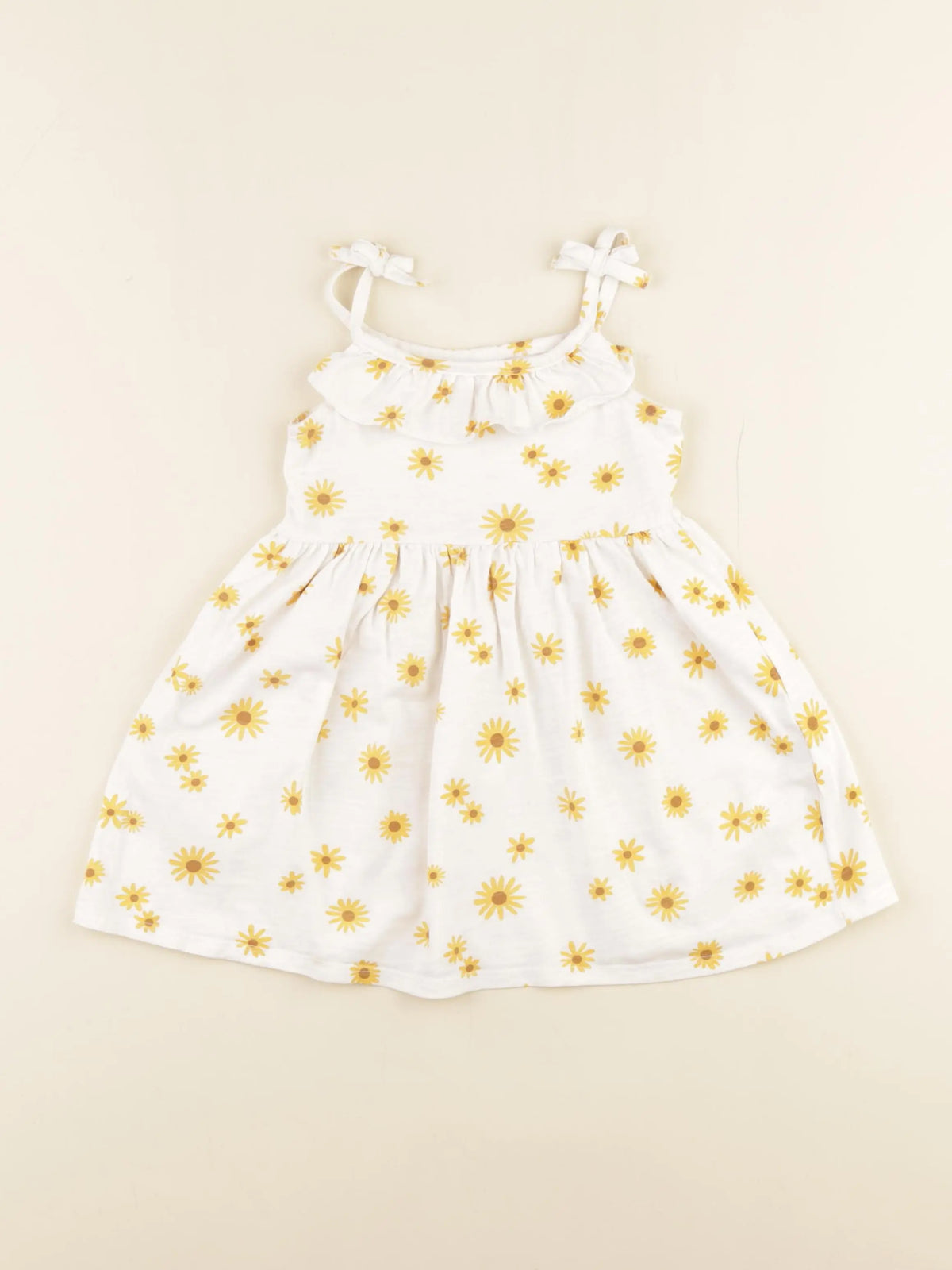 Vertbaudet - robe blanc, jaune - 2 ans