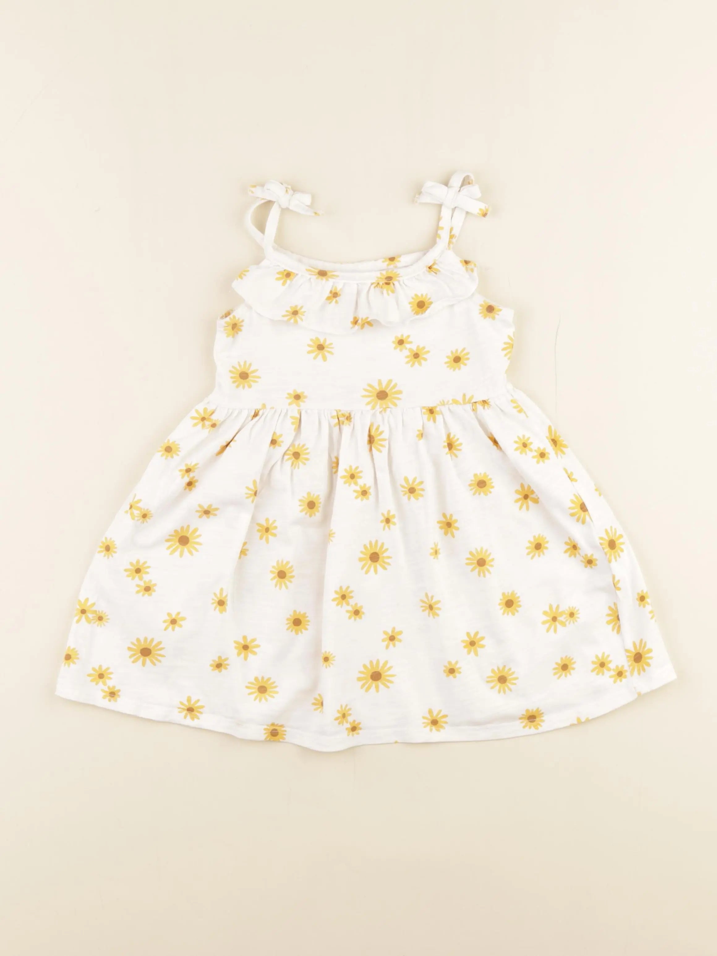 Vertbaudet - robe blanc, jaune - 2 ans