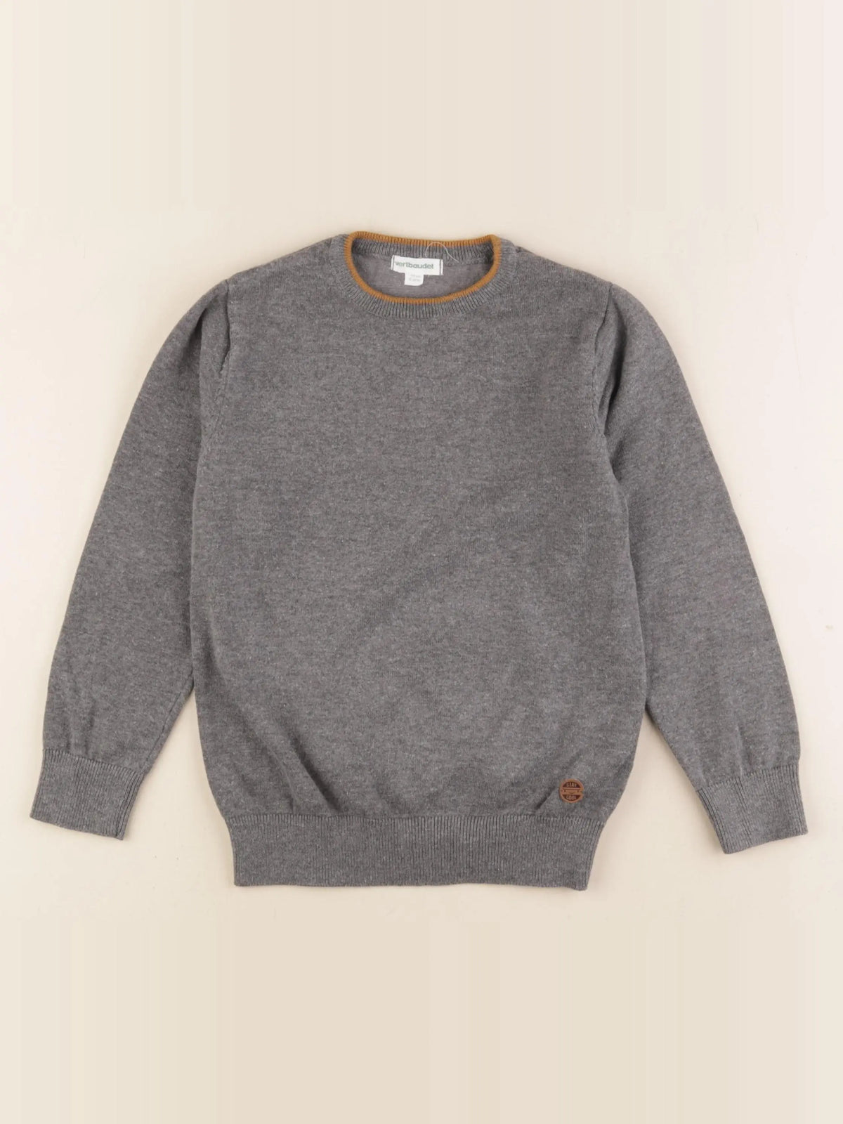 Vertbaudet - pull gris - 6 ans