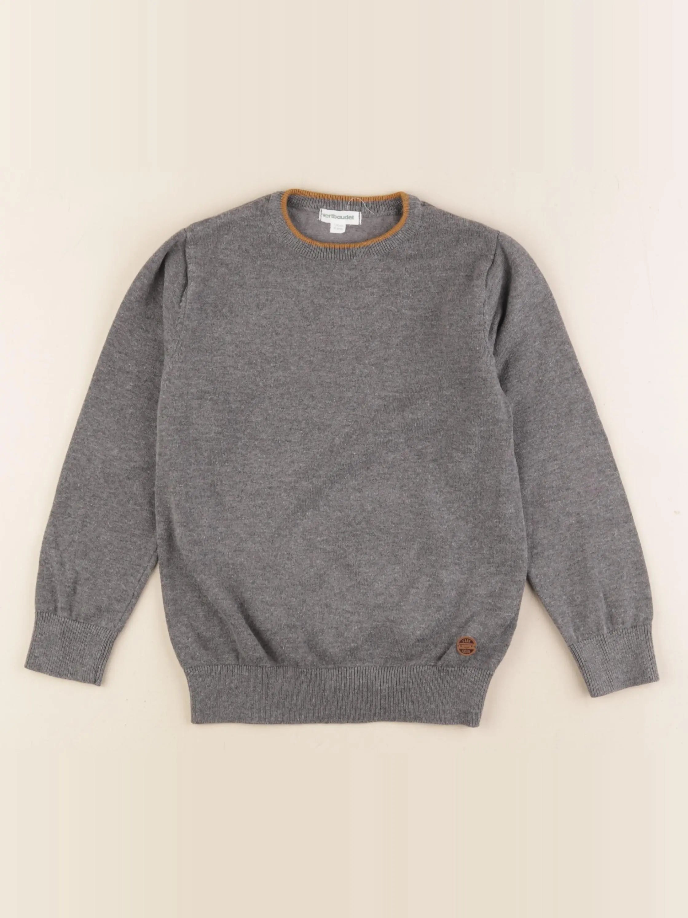 Vertbaudet - pull gris - 6 ans