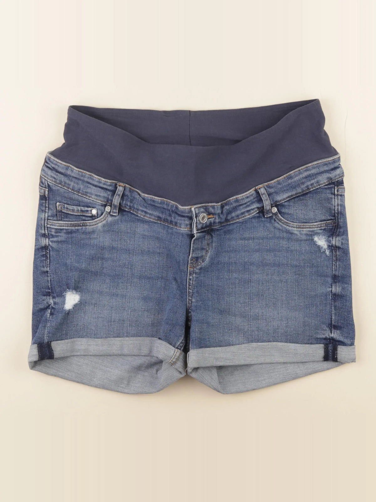 H&M - short grossesse bleu - l
