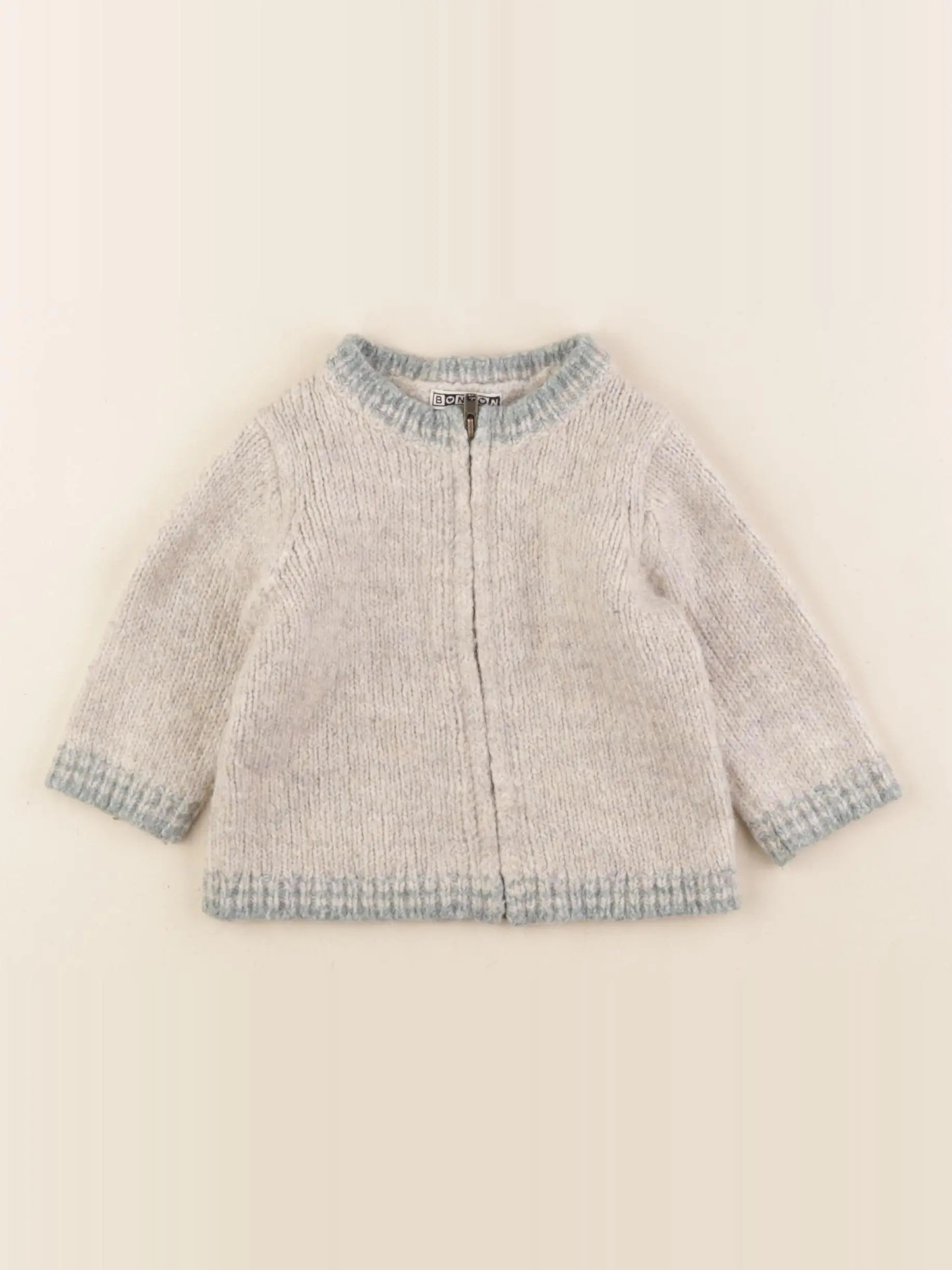 Bonton - gilet beige - 12 mois