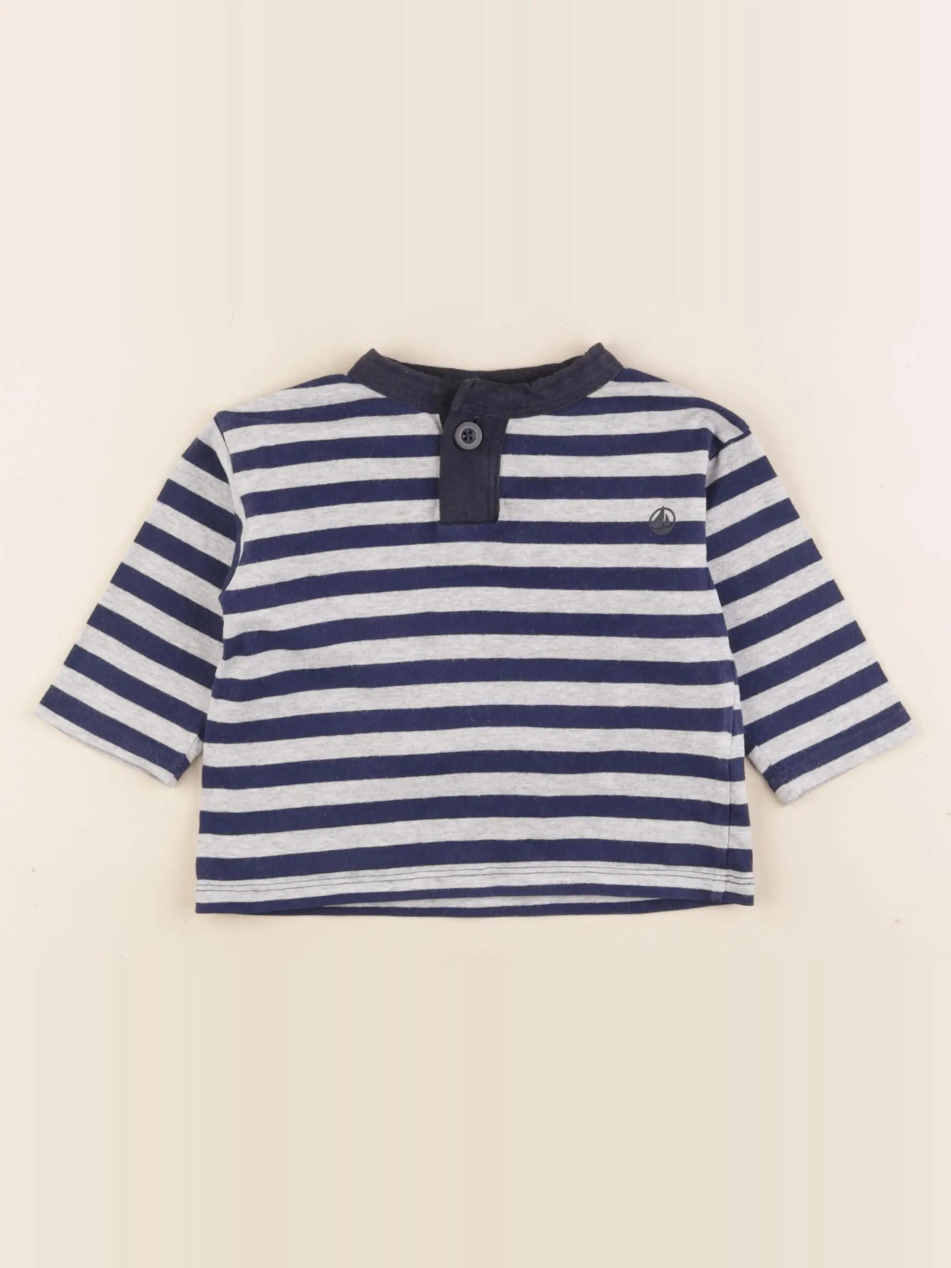 Petit Bateau - tee-shirt bleu - 12 mois