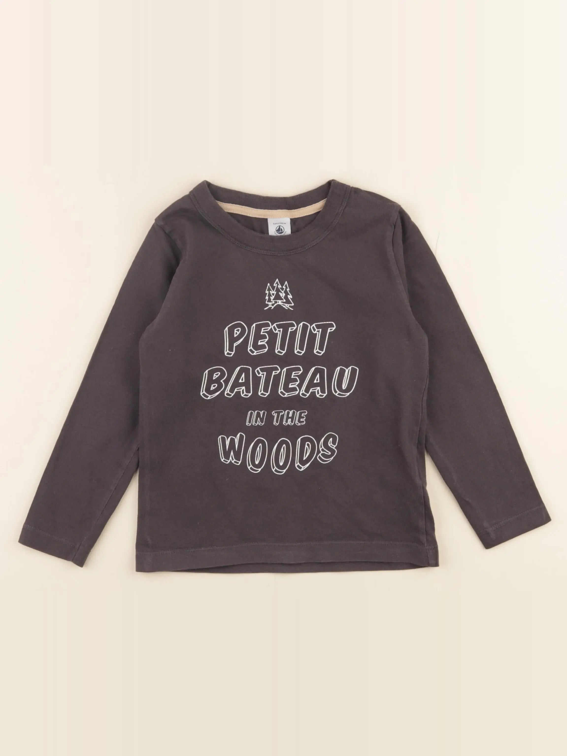 Petit Bateau - tee-shirt marron - 5 ans