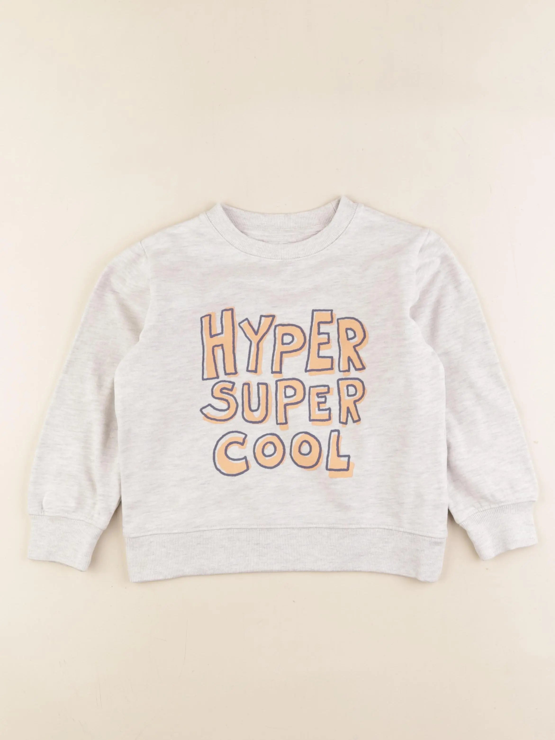 Vertbaudet - sweat beige - 6 ans