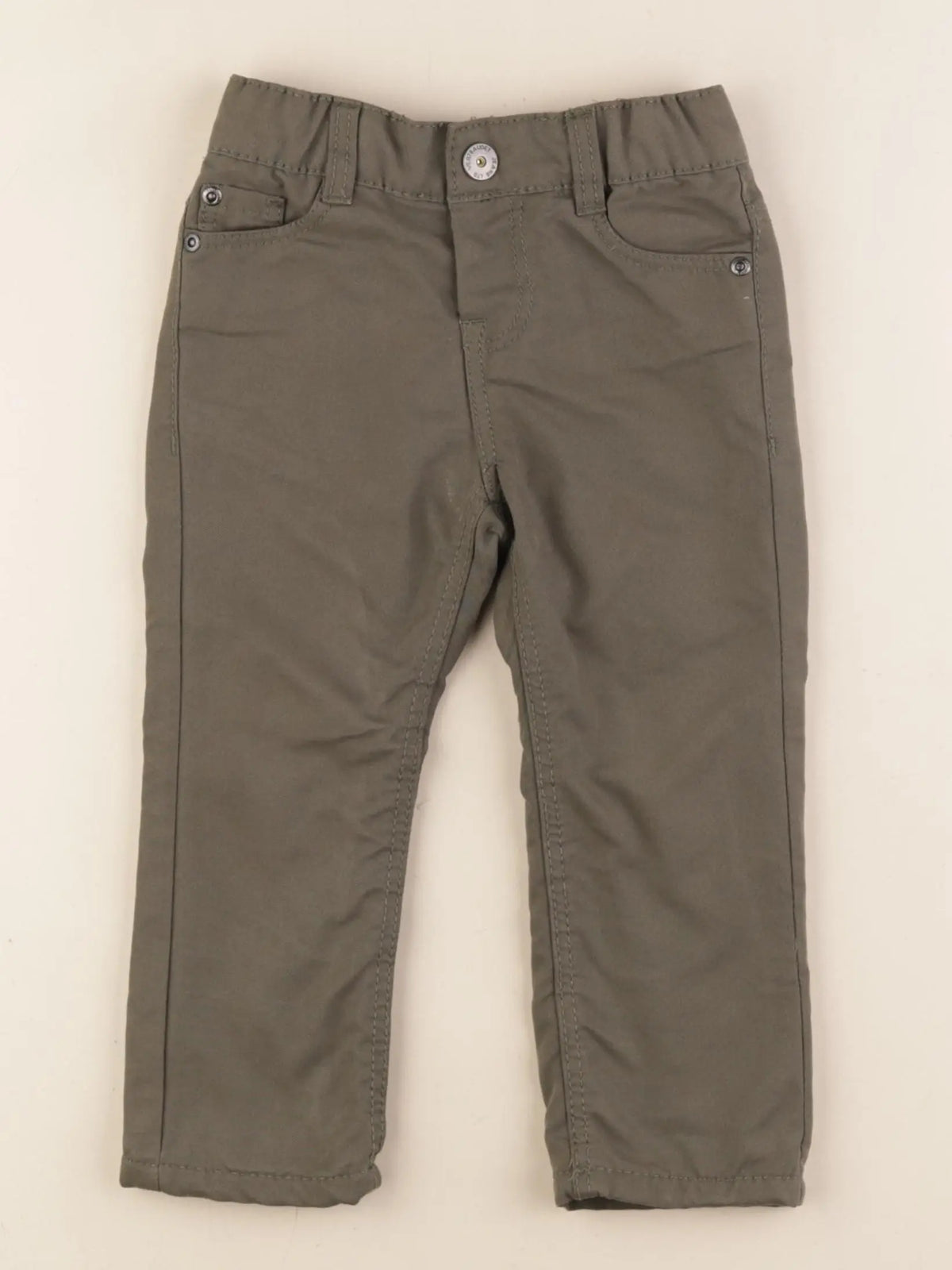 Vertbaudet - pantalon doublé vert - 2 ans