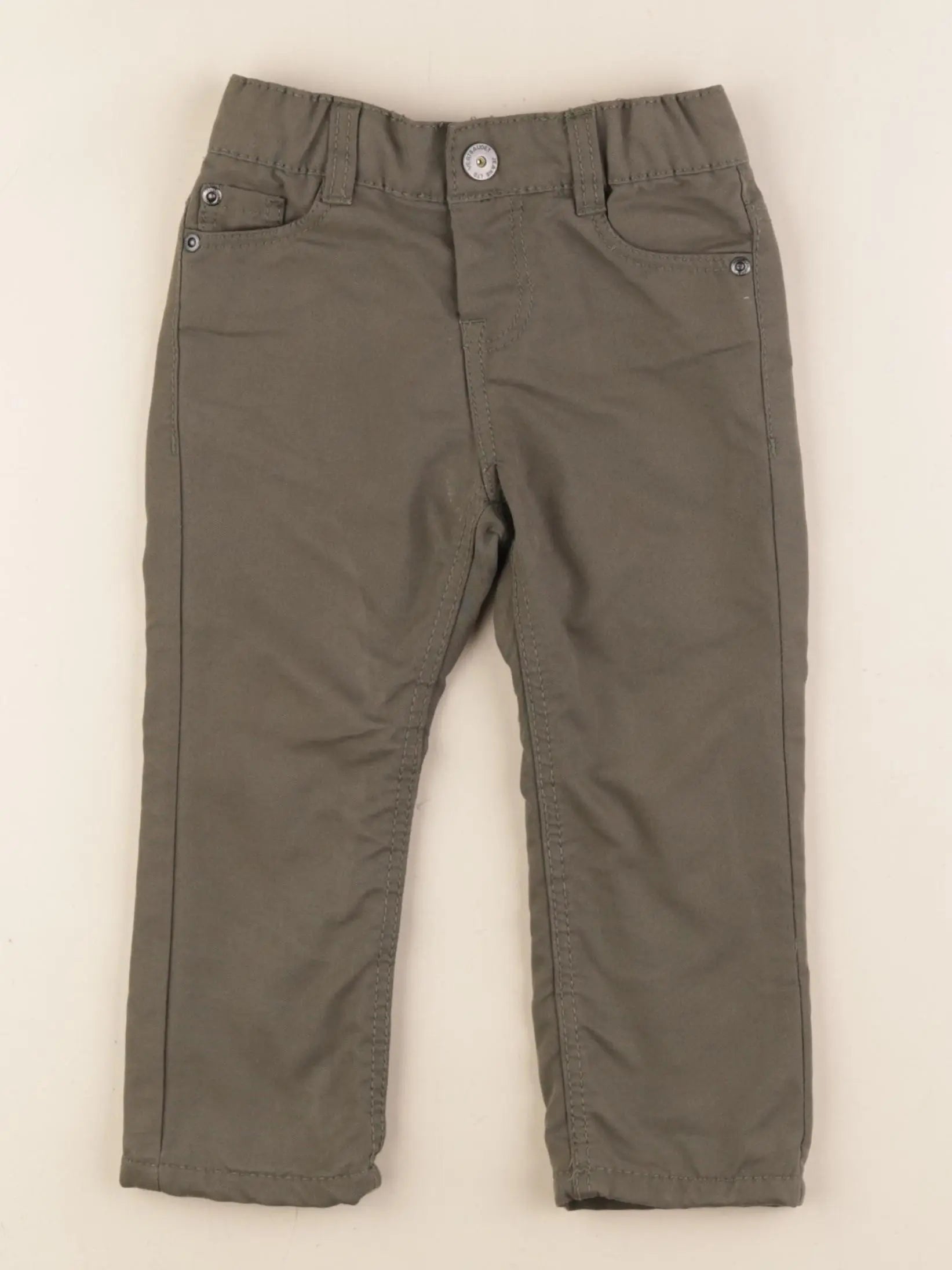 Vertbaudet - pantalon doublé vert - 2 ans
