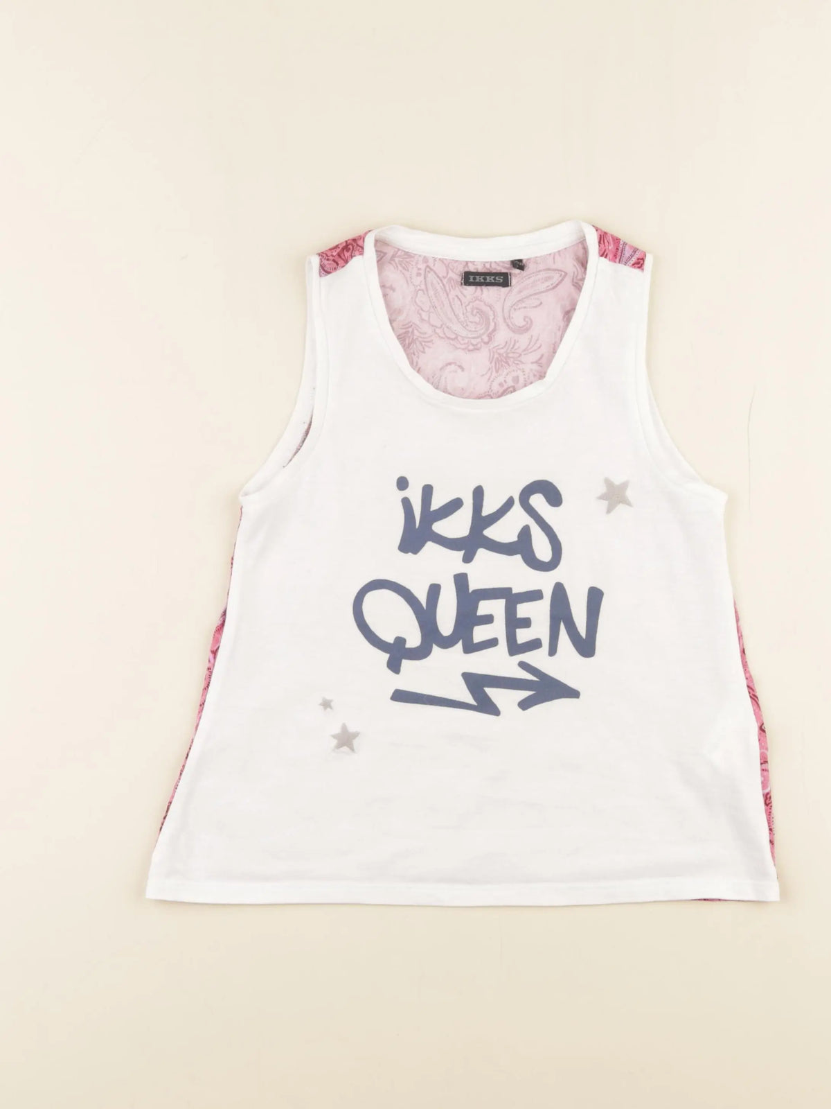 IKKS - débardeur blanc, rose - 8 ans
