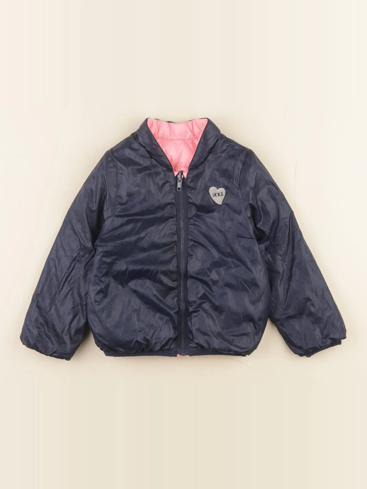 IKKS - doudoune réversible rose, bleu - 2 ans