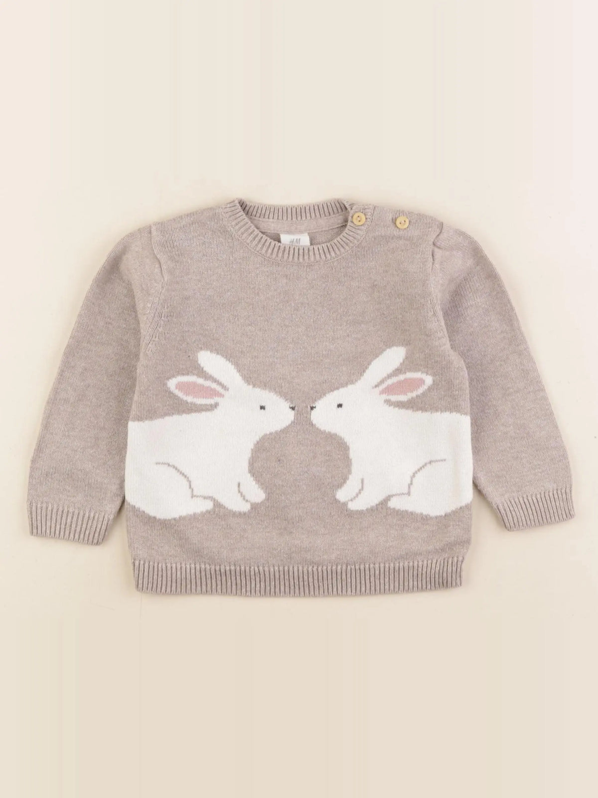 H&M - pull beige - 6/9 mois