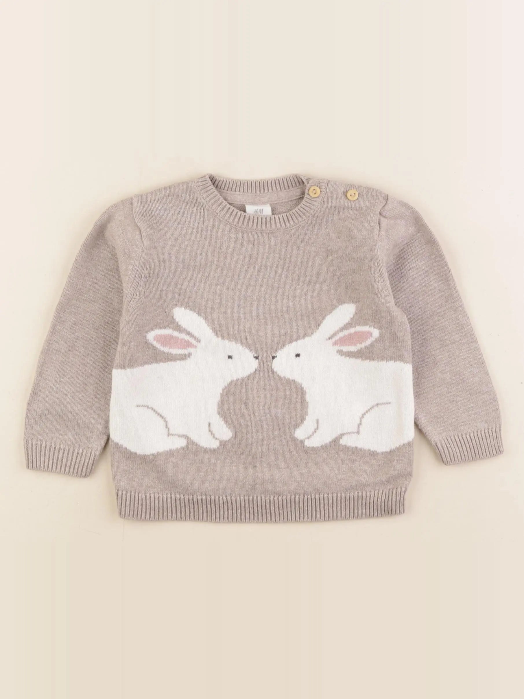 H&M - pull beige - 6/9 mois