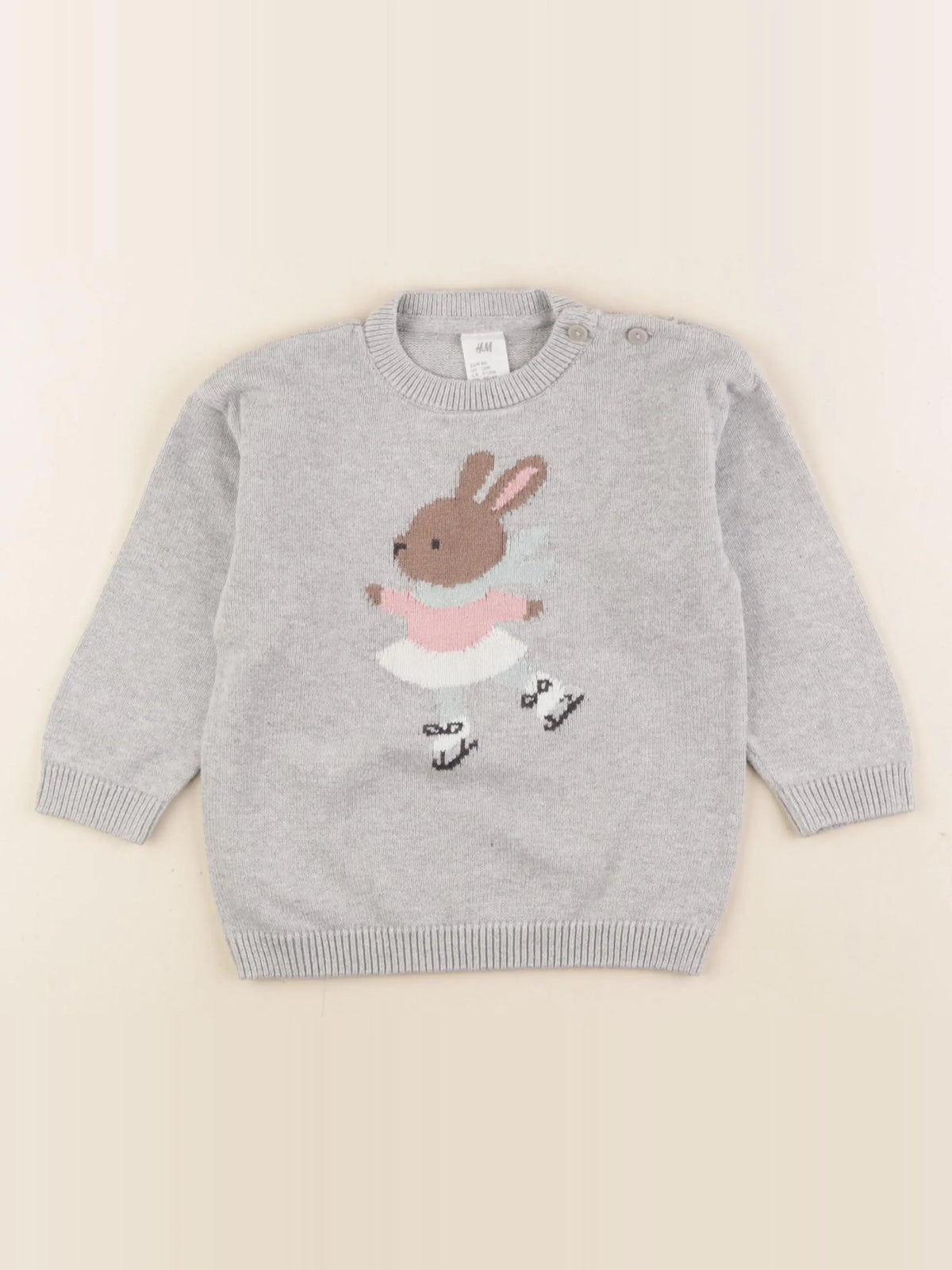 H&M - pull gris - 9/12 mois