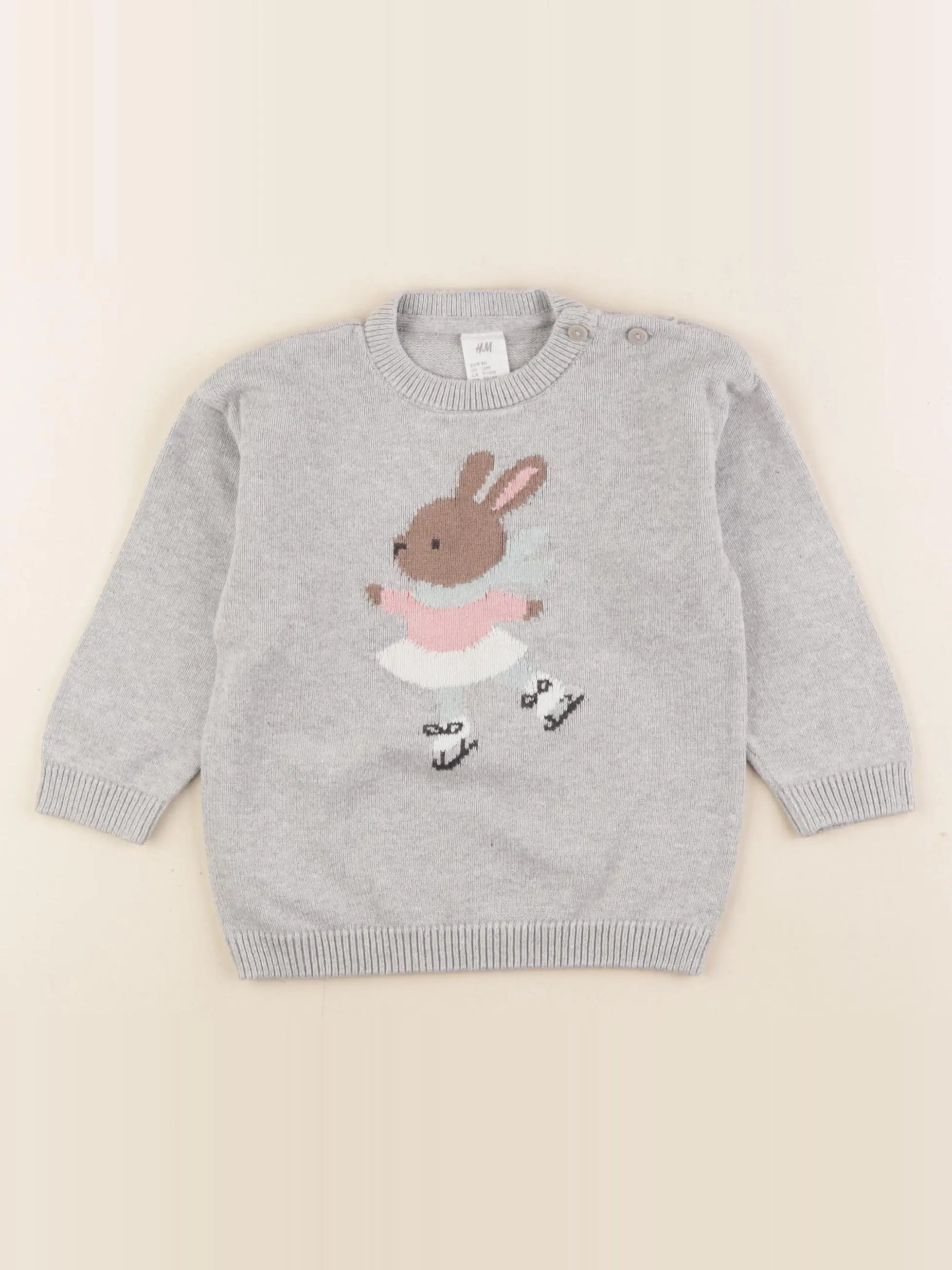 H&M - pull gris - 9/12 mois