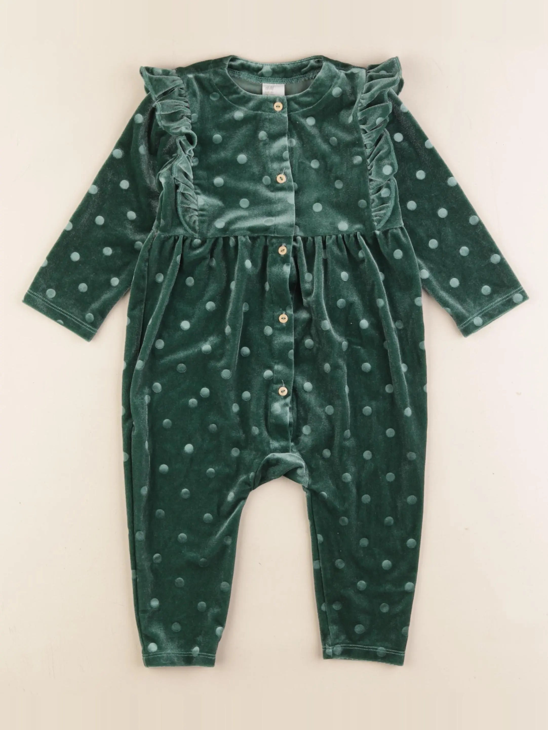 H&M - combinaison vert - 9/12 mois