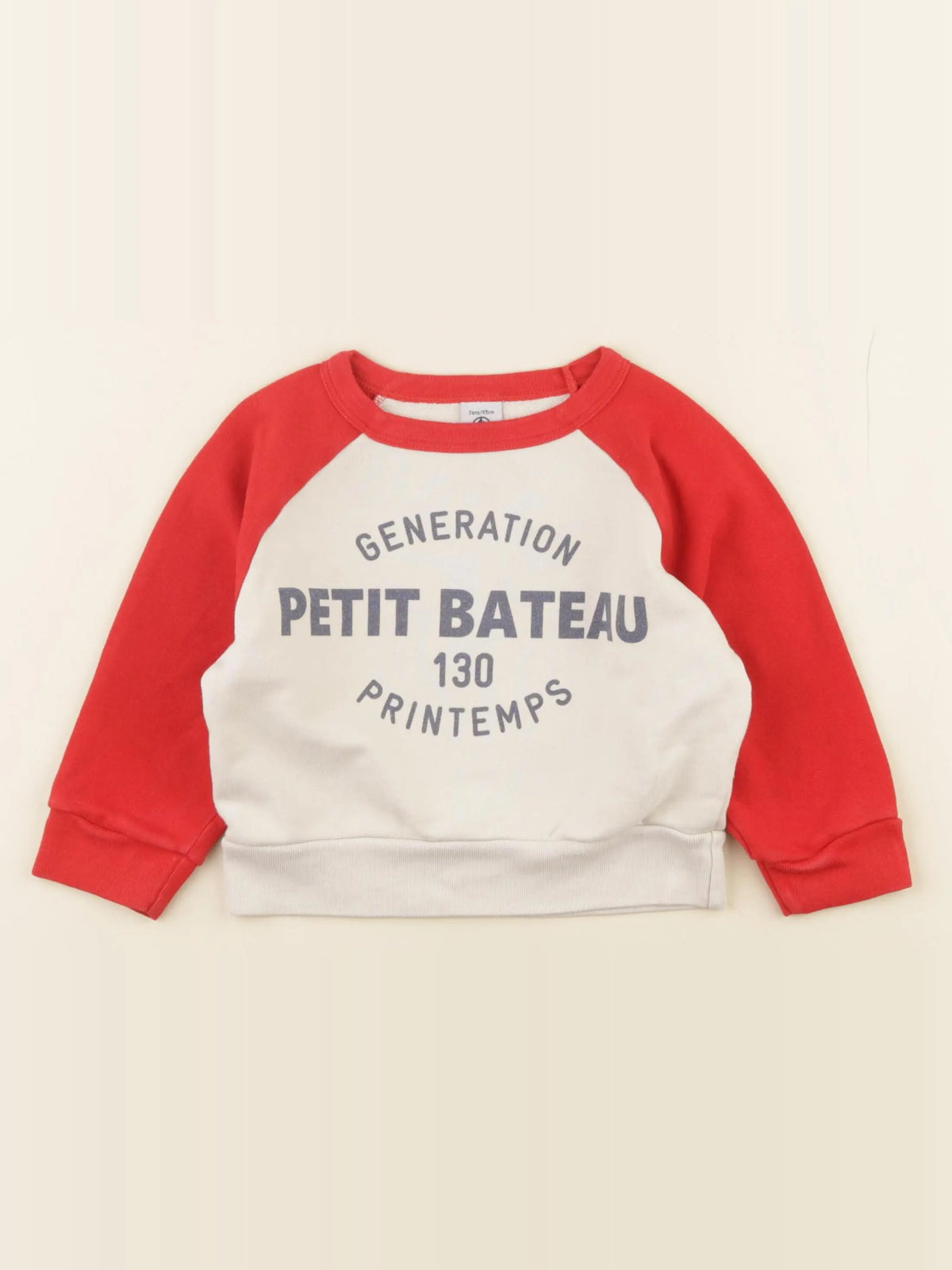 Petit Bateau - sweat rouge - 3 ans