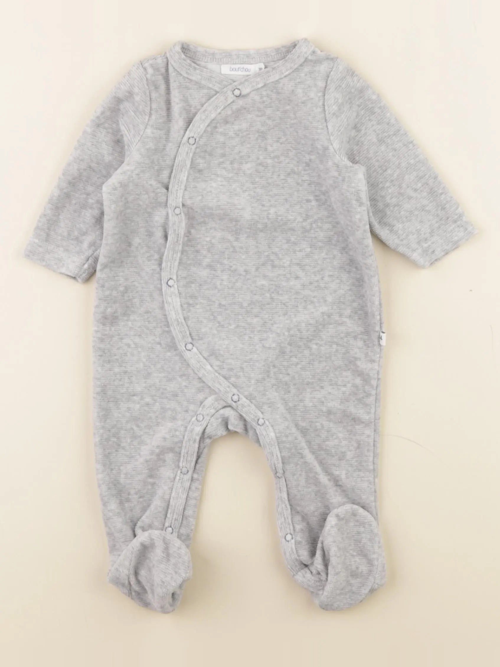 Boutchou - pyjama velours gris - 3 mois
