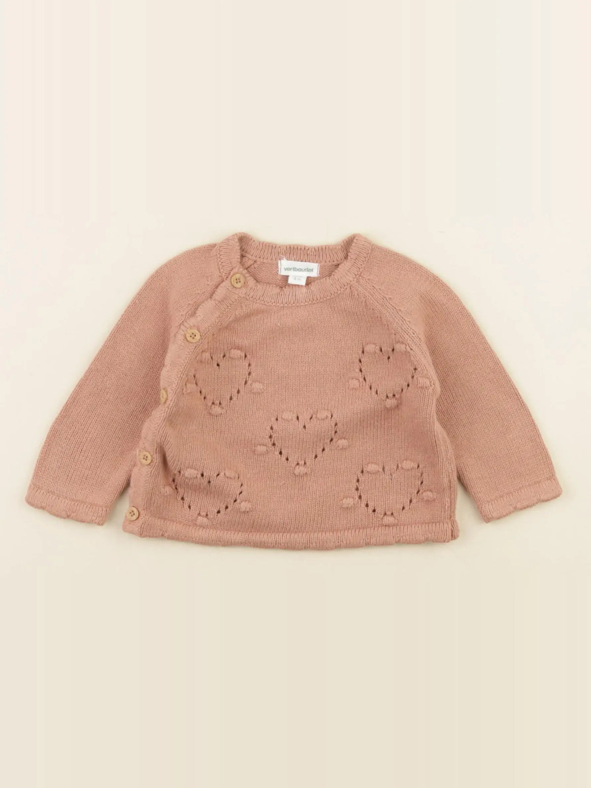 Vertbaudet - gilet rose - 3 mois