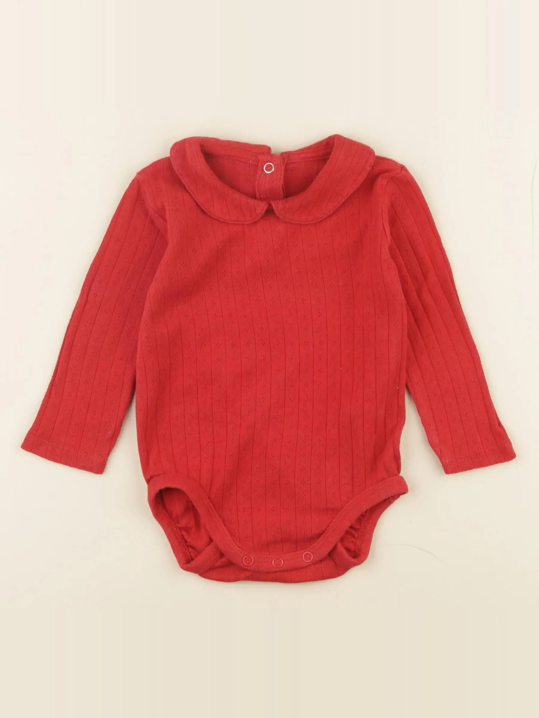 H&M - body à col rouge - 6/9 mois