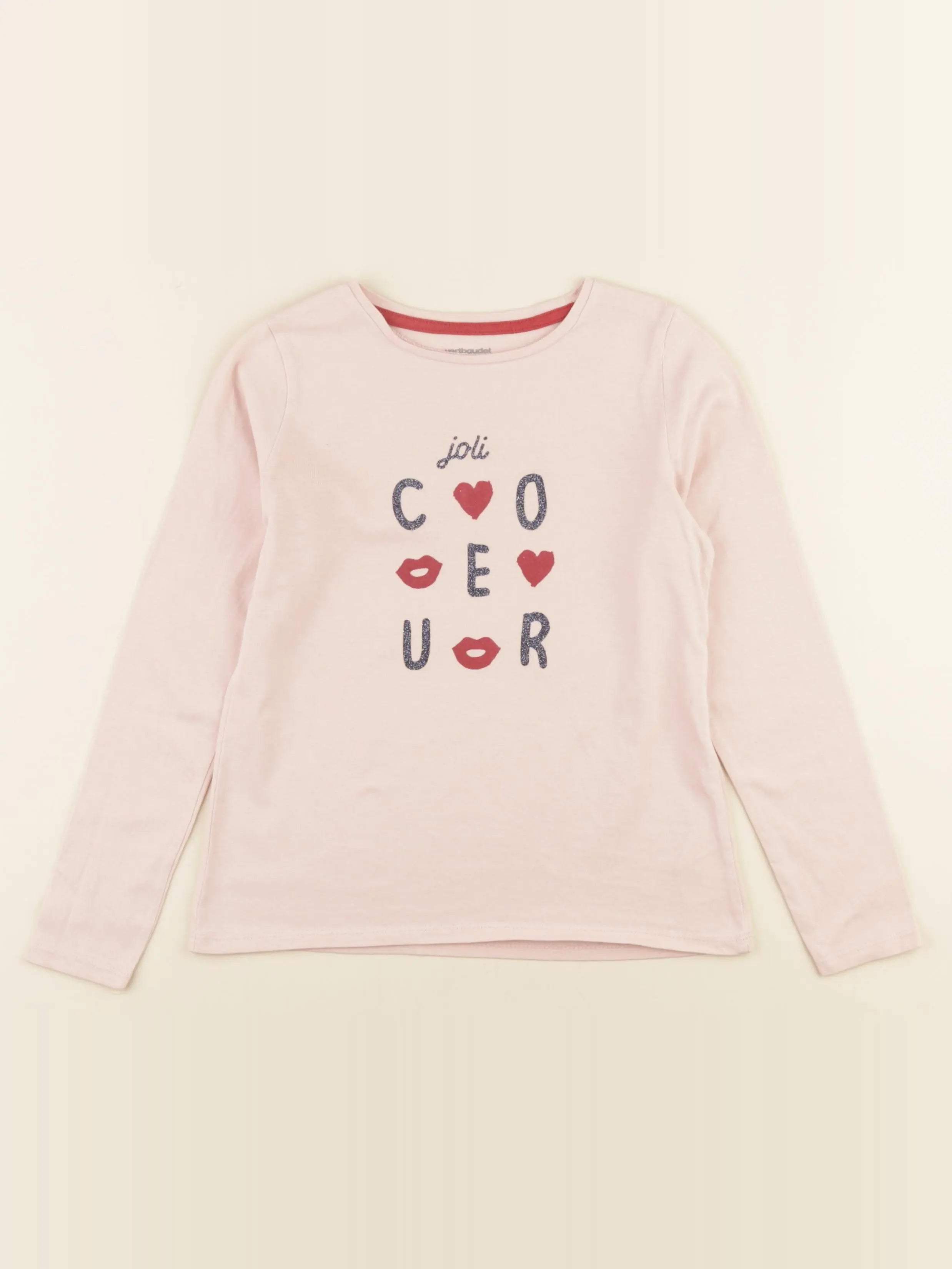 Vertbaudet - tee-shirt rose - 8 ans