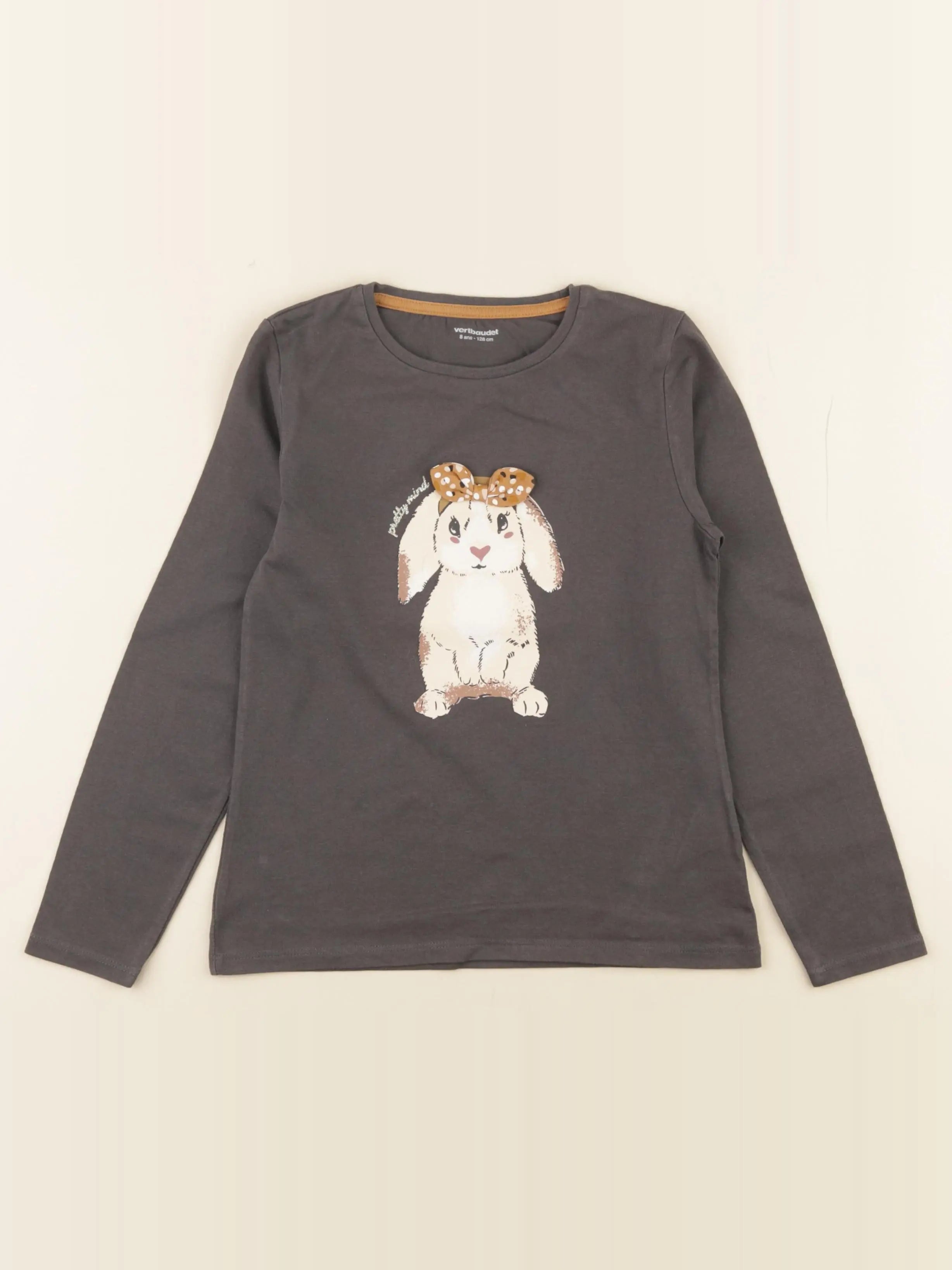 Vertbaudet - tee-shirt gris - 8 ans