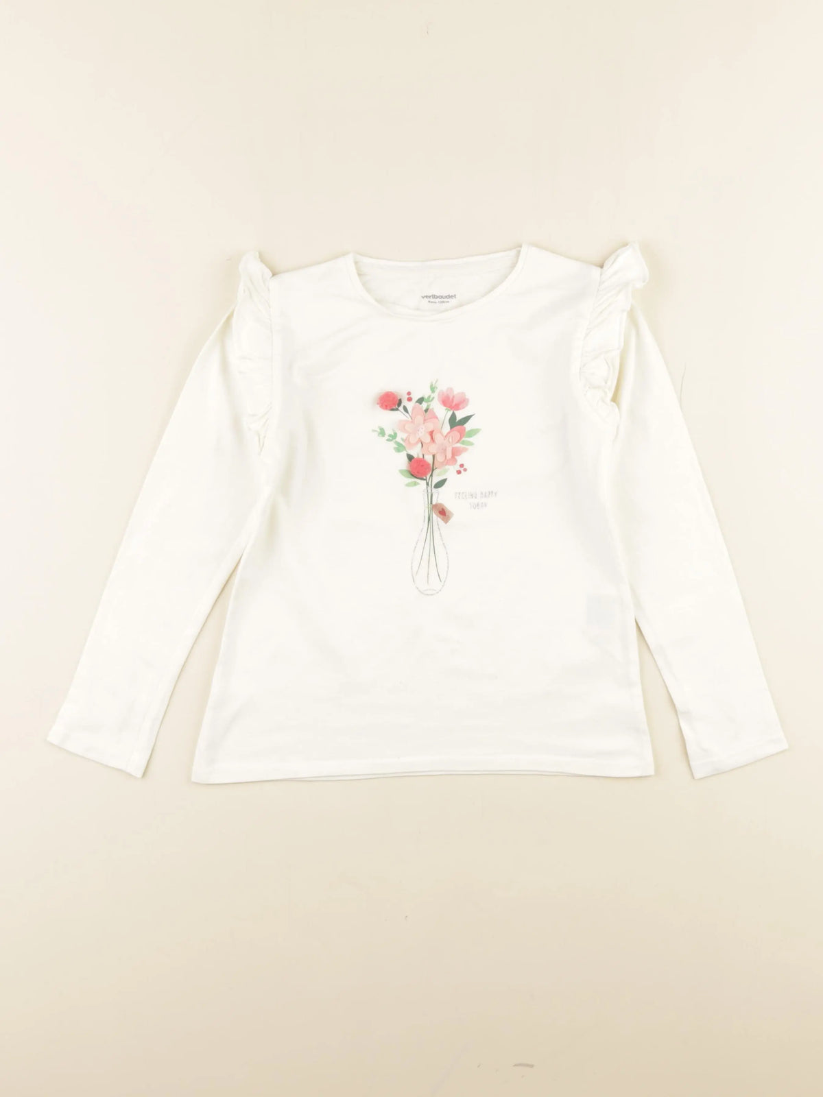 Vertbaudet - tee-shirt blanc - 8 ans