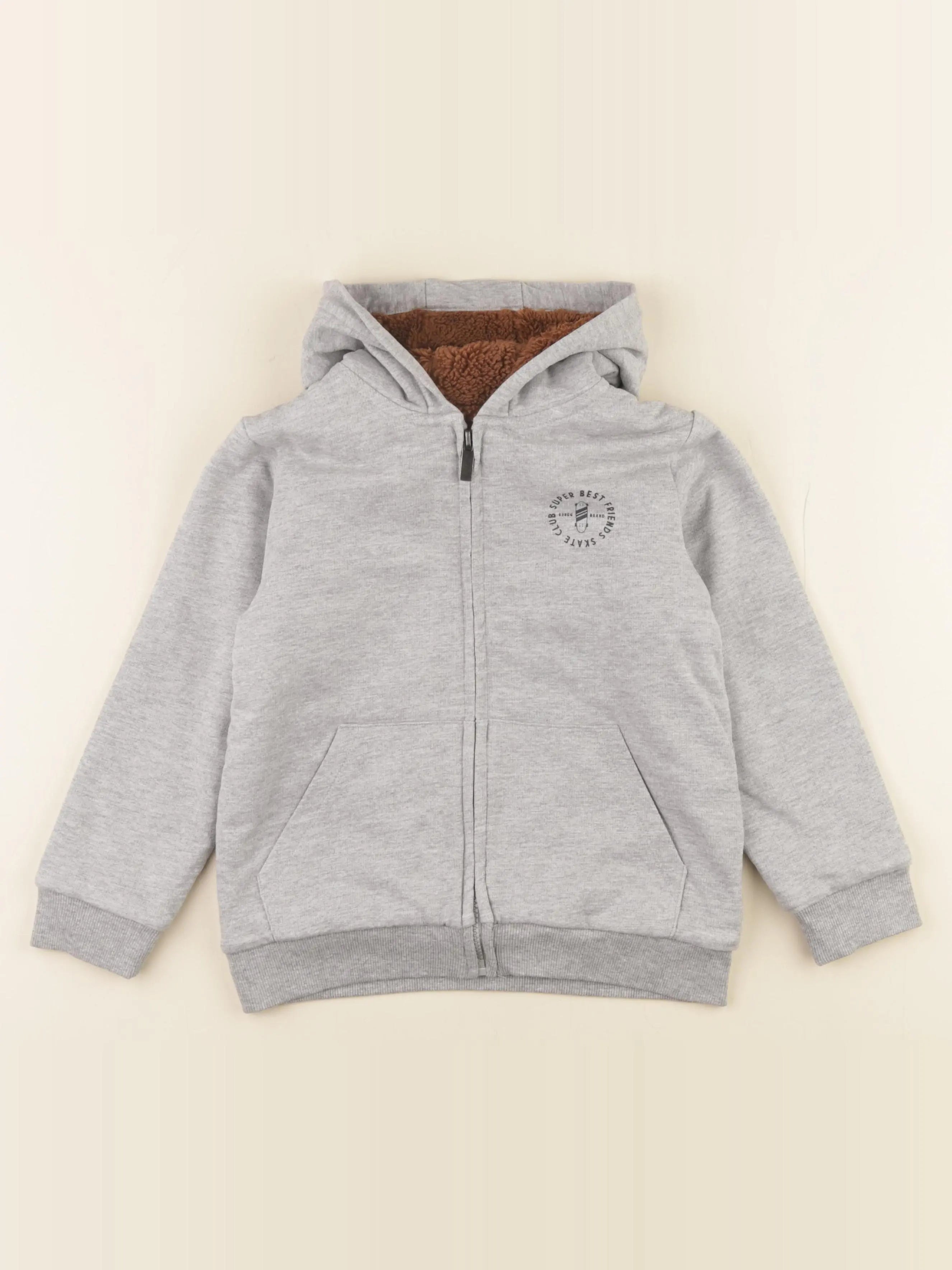 Vertbaudet - sweat gris - 6 ans
