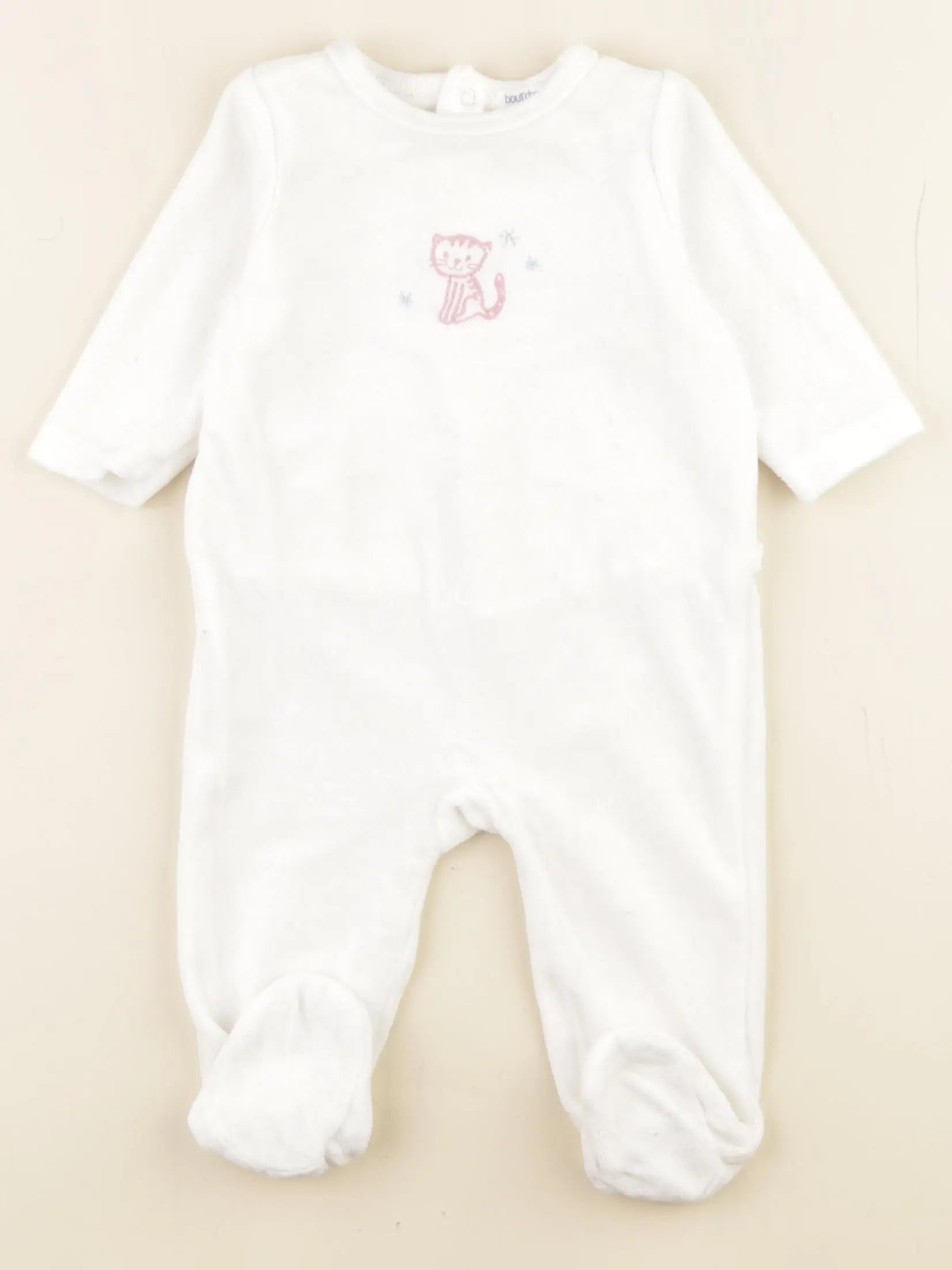 Boutchou - pyjama velours blanc - 6 mois