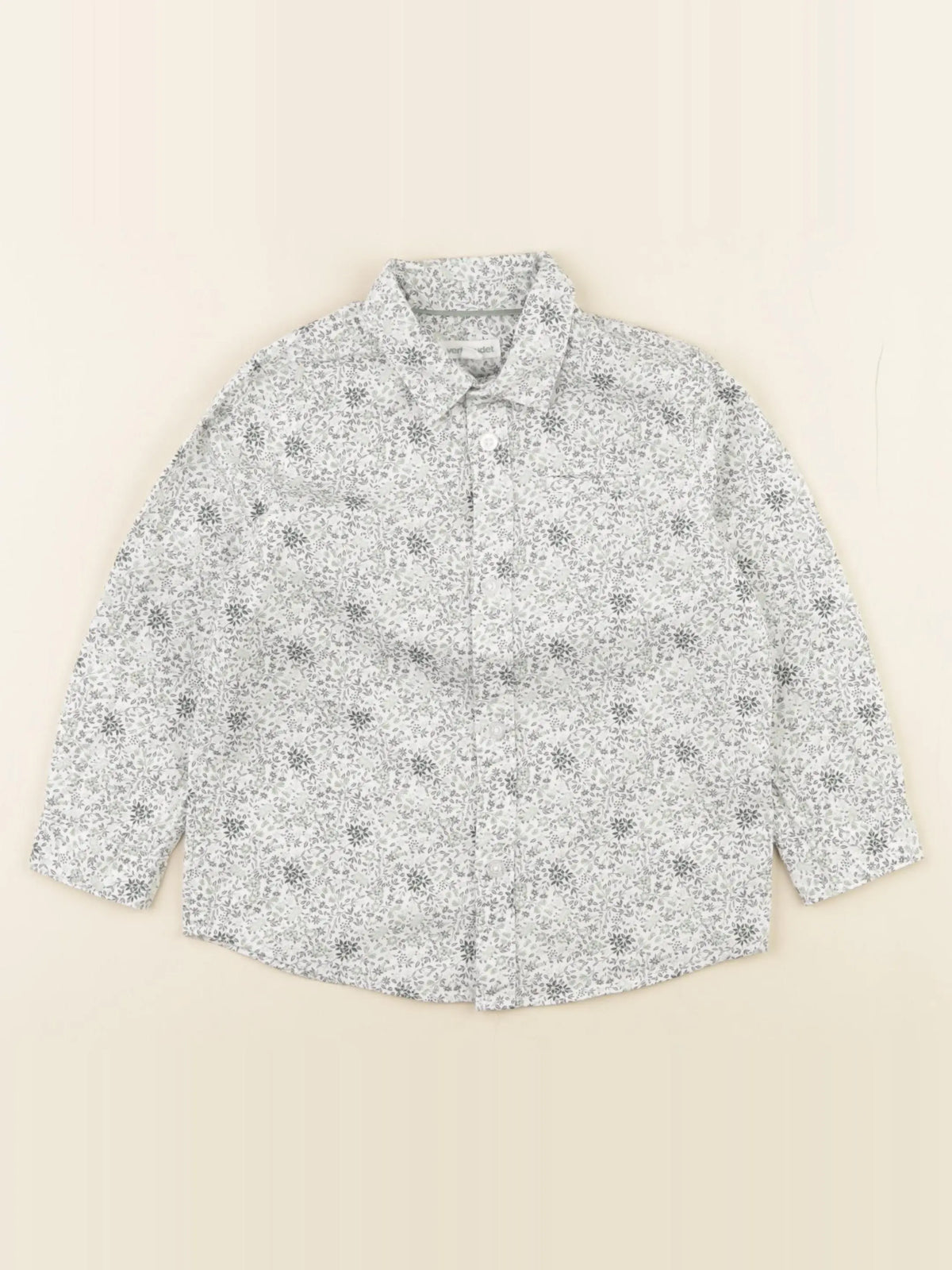 Vertbaudet - chemise blanc, vert - 3 ans