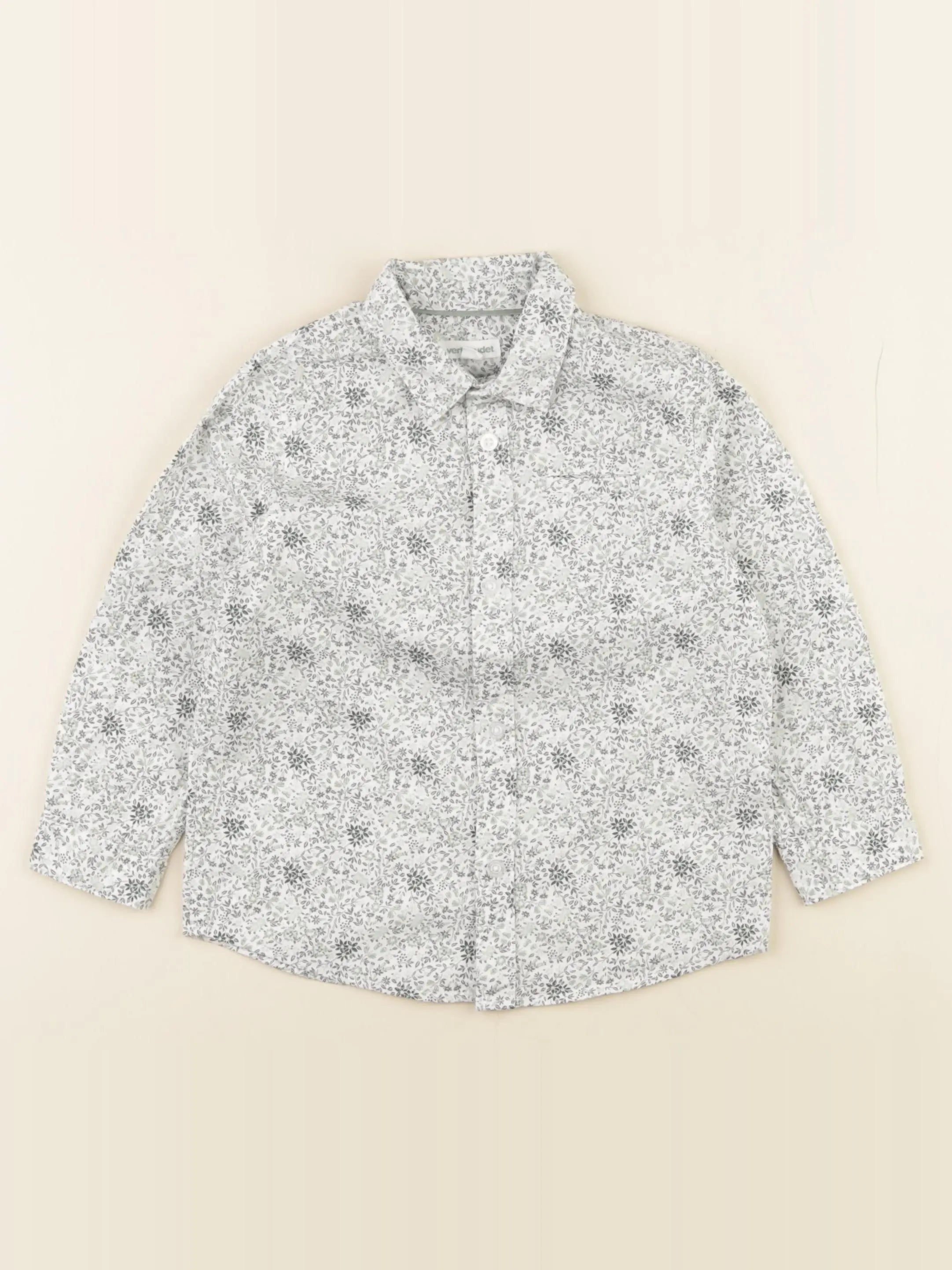 Vertbaudet - chemise blanc, vert - 3 ans