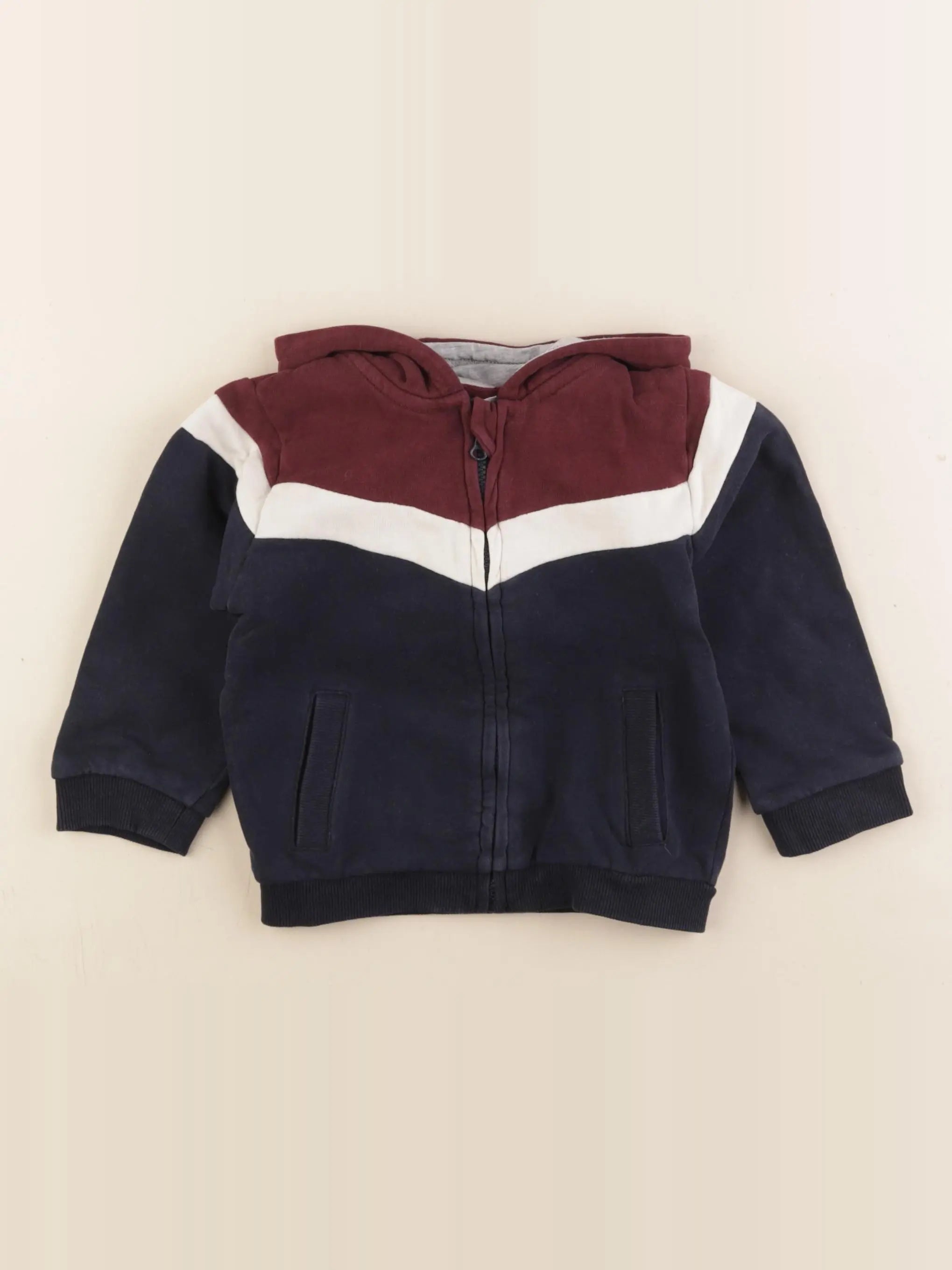 Vertbaudet - sweat bleu, rouge - 24 mois
