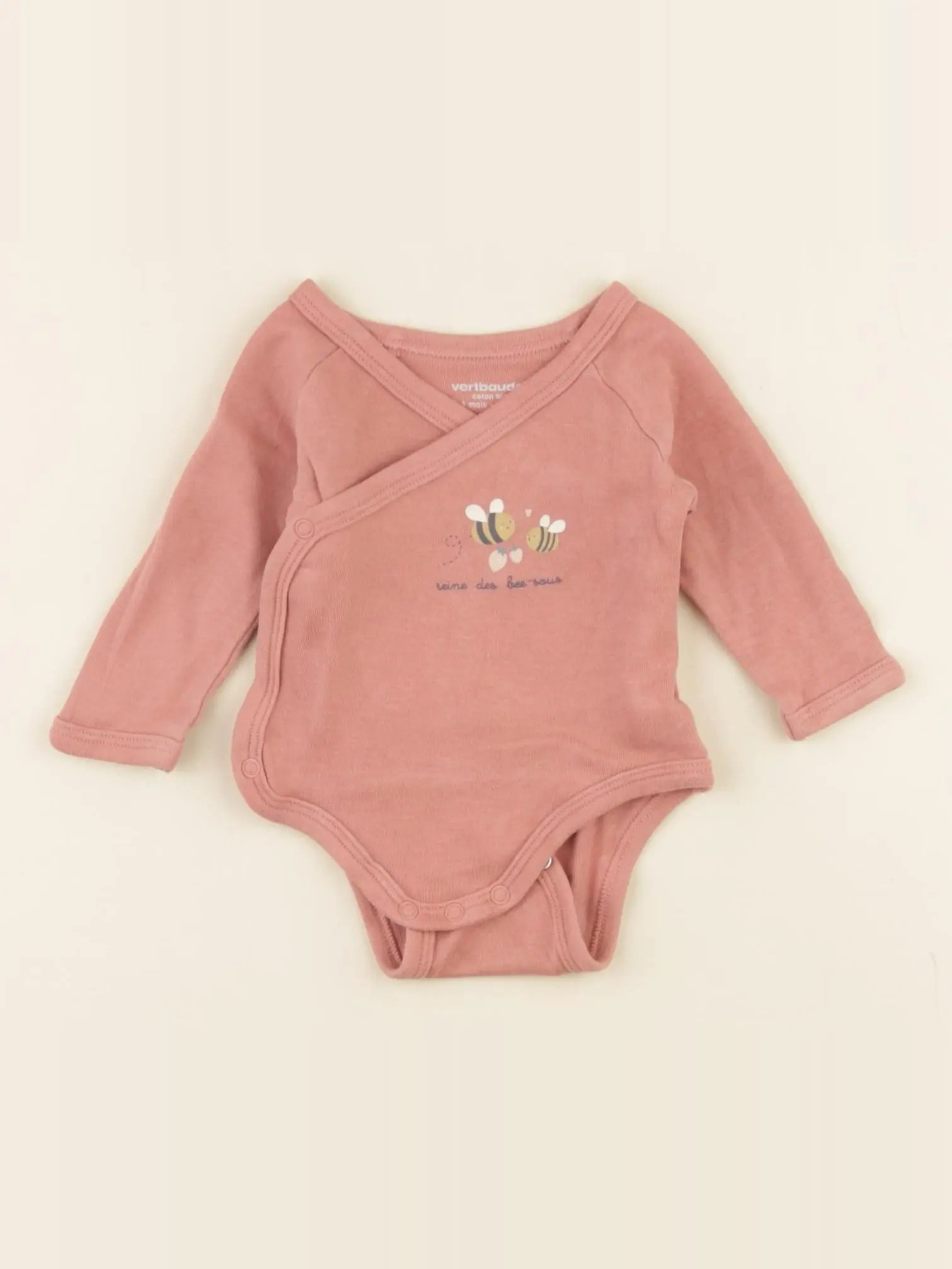 Vertbaudet - body rose - 1 mois