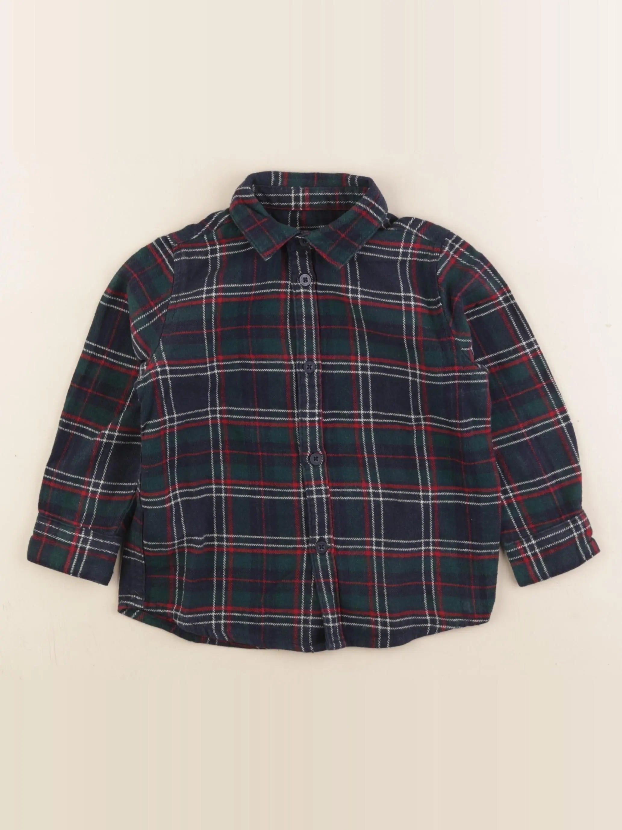Vertbaudet - chemise bleu, vert - 4 ans