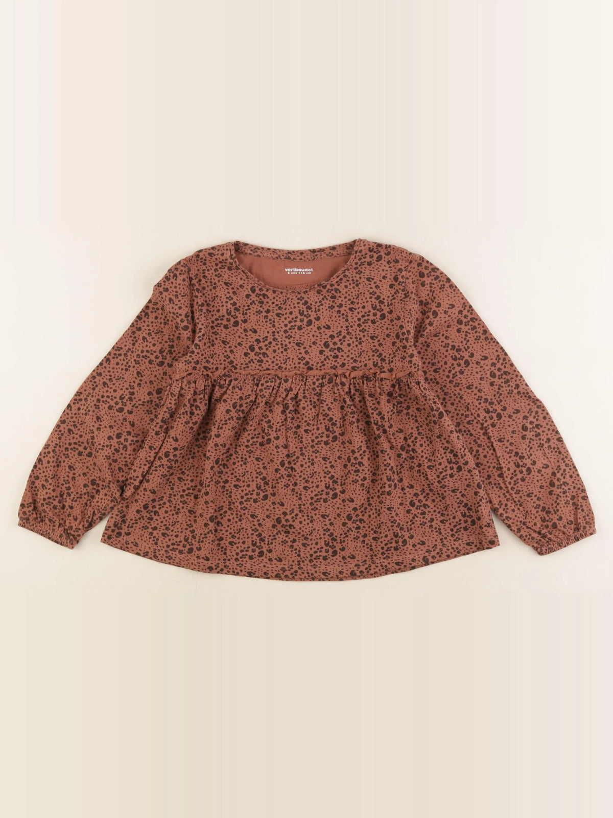 Vertbaudet - tee-shirt marron - 6 ans